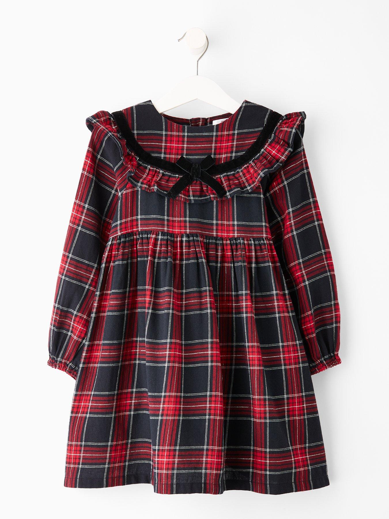 image of the-very-collection-girls-frill-check-dress-red