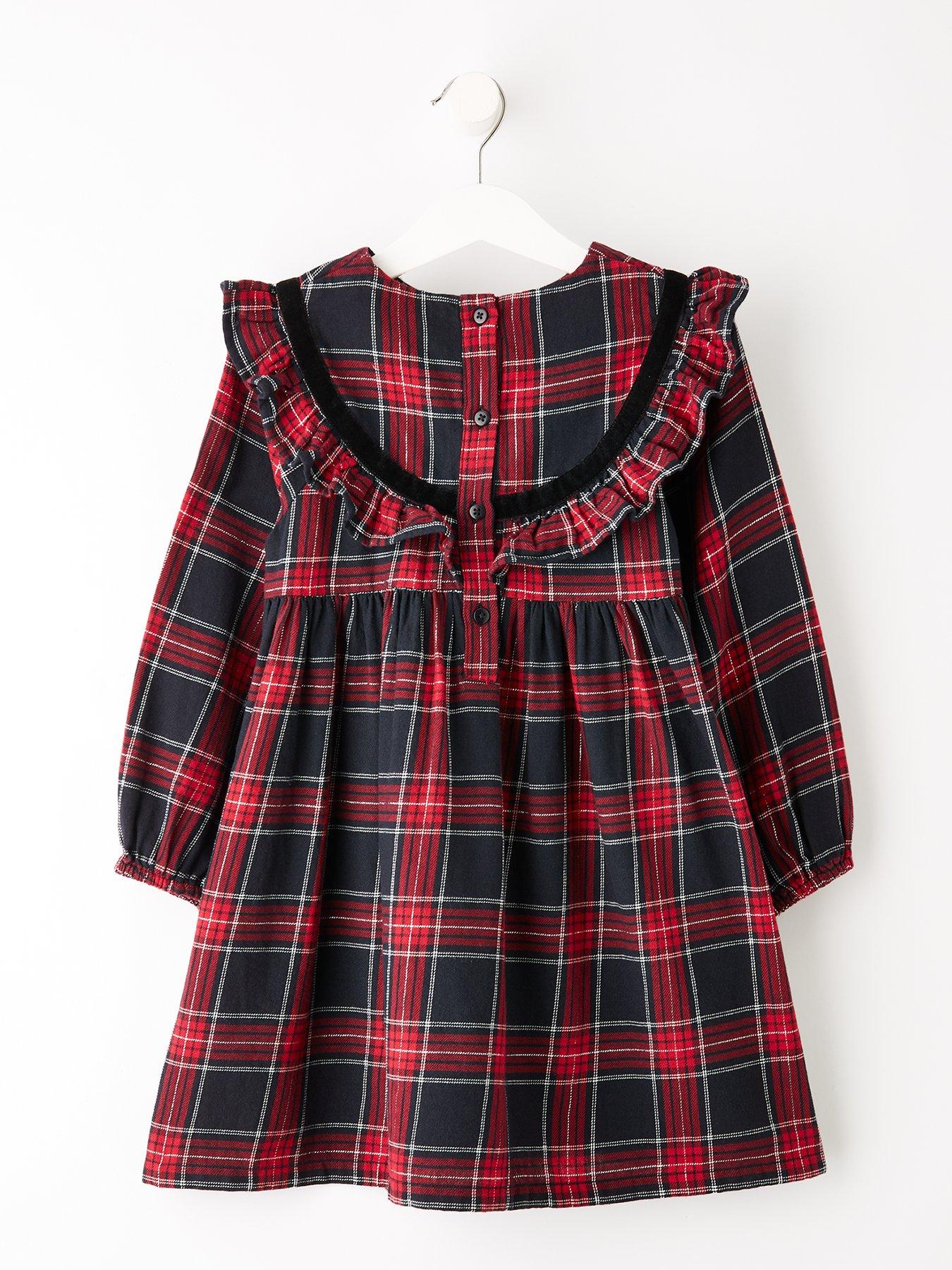  image of the-very-collection-girls-frill-check-dress-red