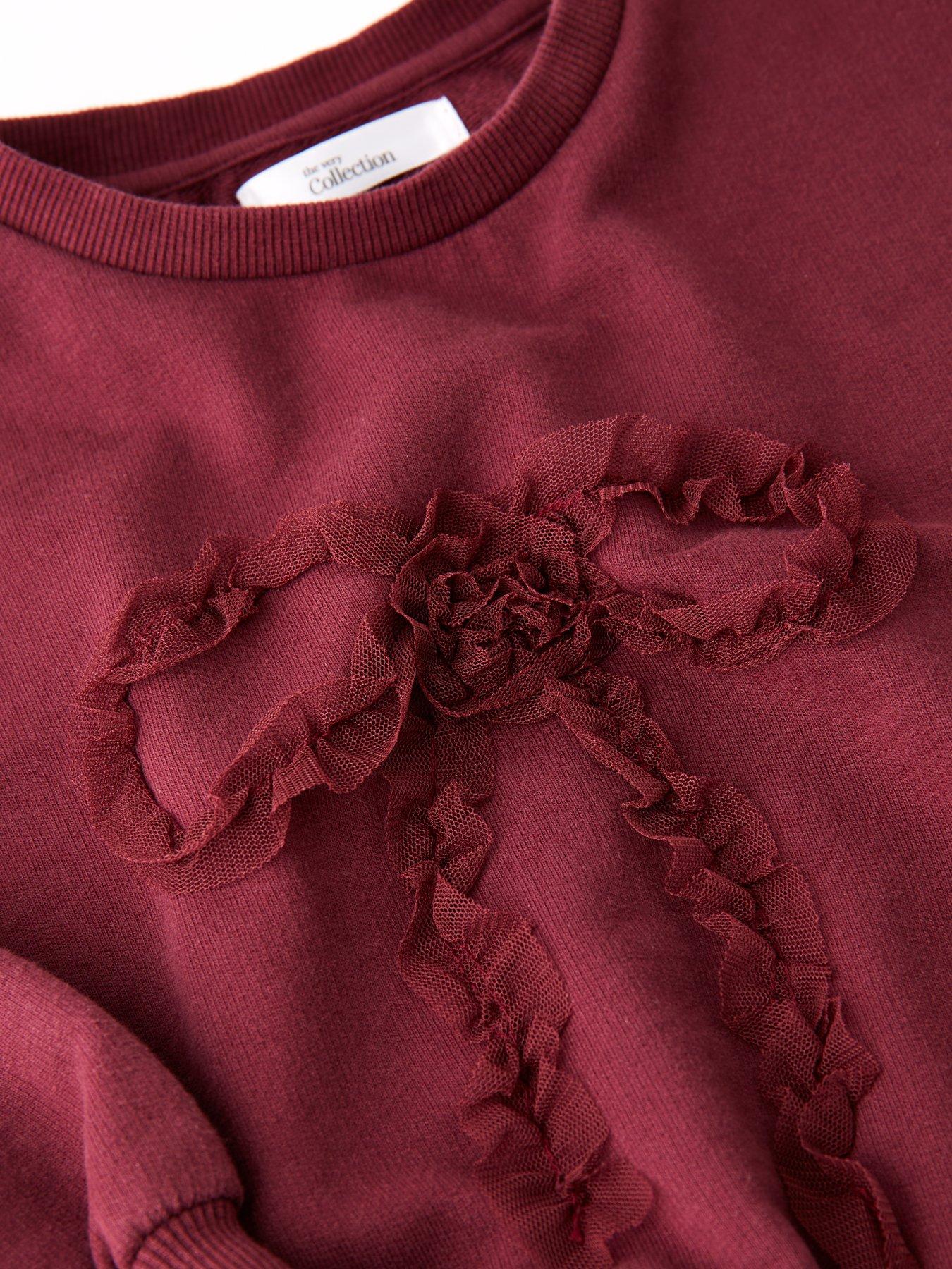  image of the-very-collection-girls-sweatshirt-and-tulle-skirt-burgundyred