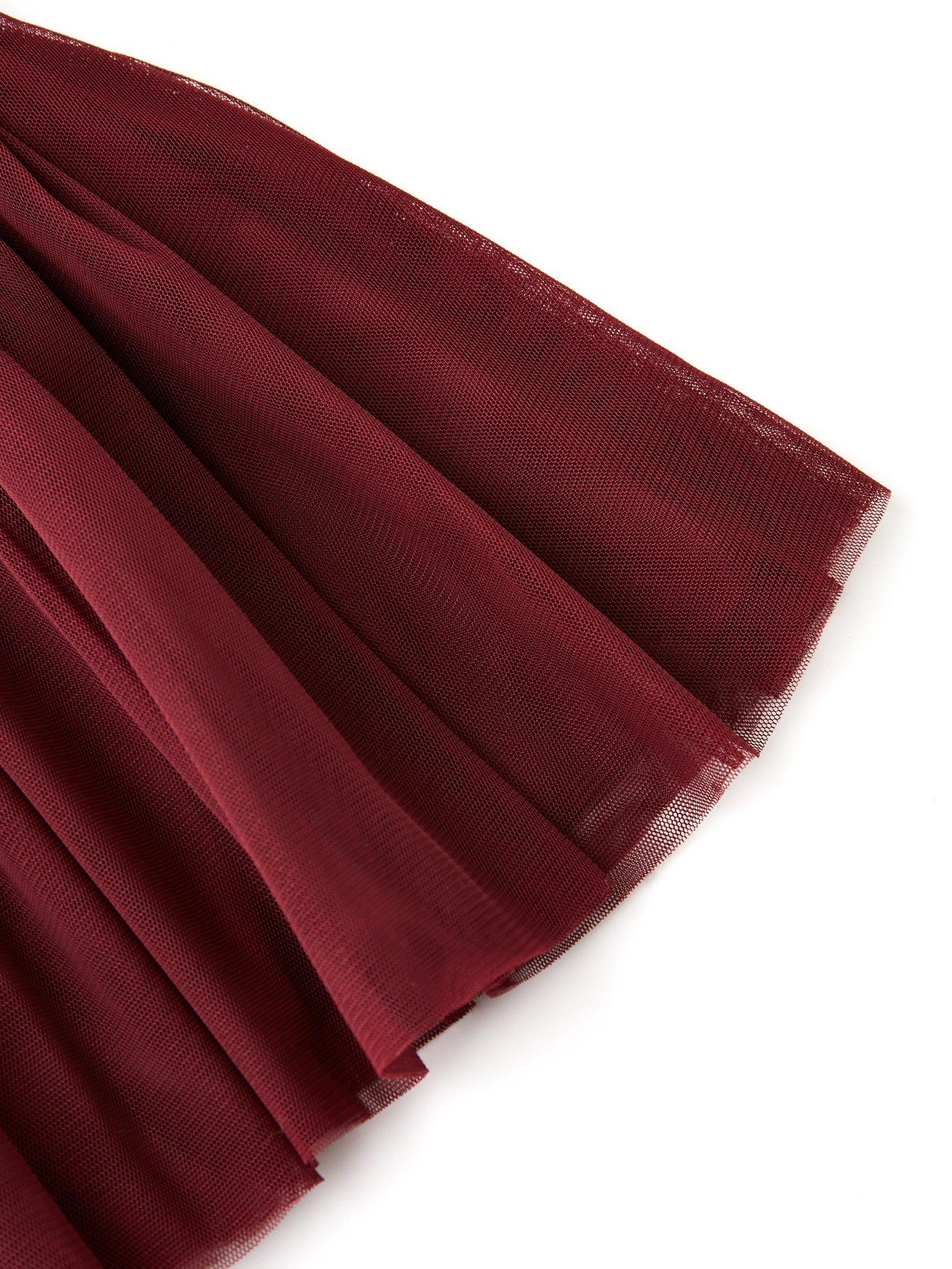  image of the-very-collection-girls-sweatshirt-and-tulle-skirt-burgundyred