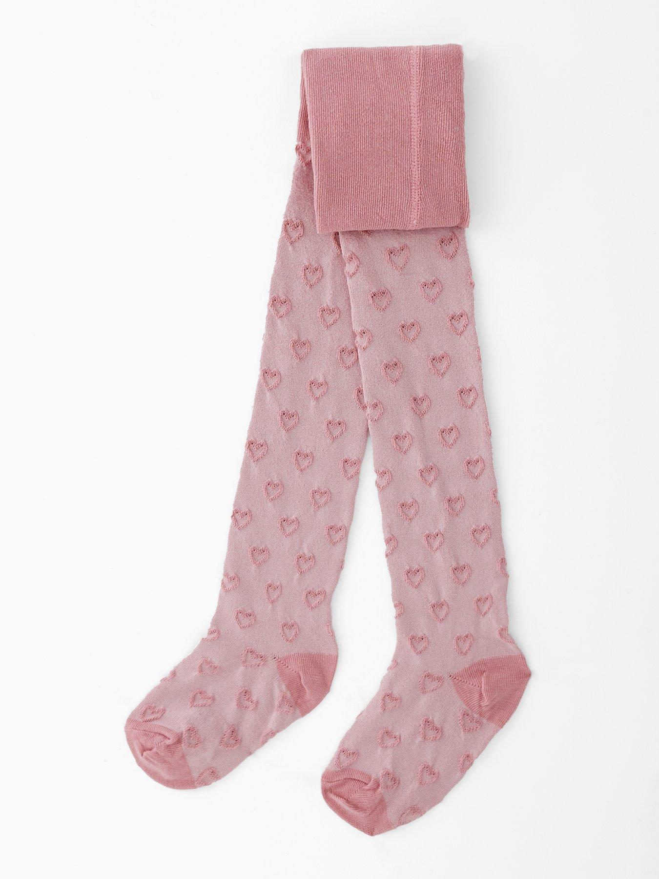Mini V by Very Girls Heart Tights - Pink