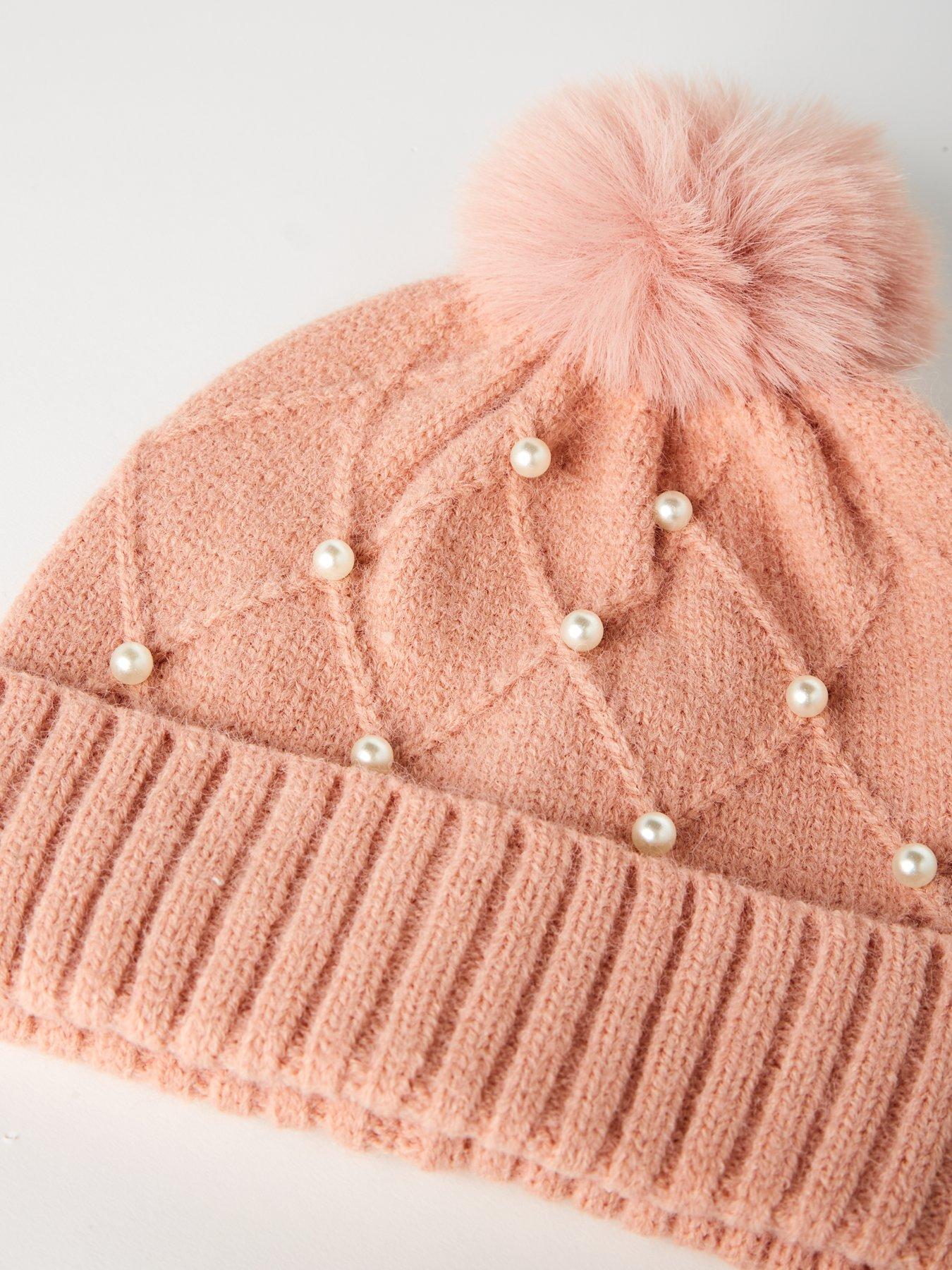  image of the-very-collection-kidsnbsppearl-hat-scarf-and-gloves-set-3-piecenbsp--pink