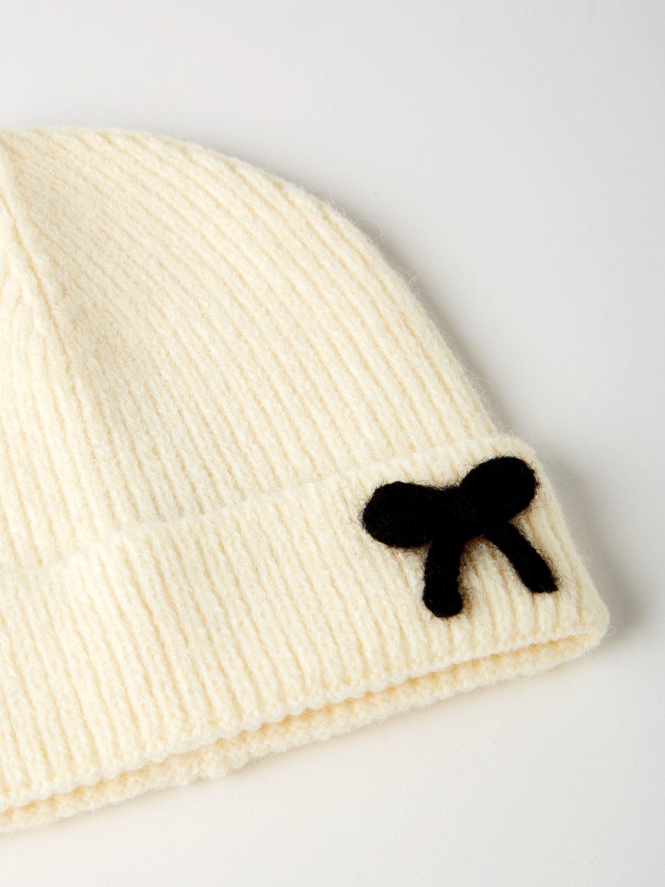 Image 3 of 4 of The Very Collection Kids Bow Hat, Scarf and Gloves&nbsp;3-Piece Set&nbsp;- Cream