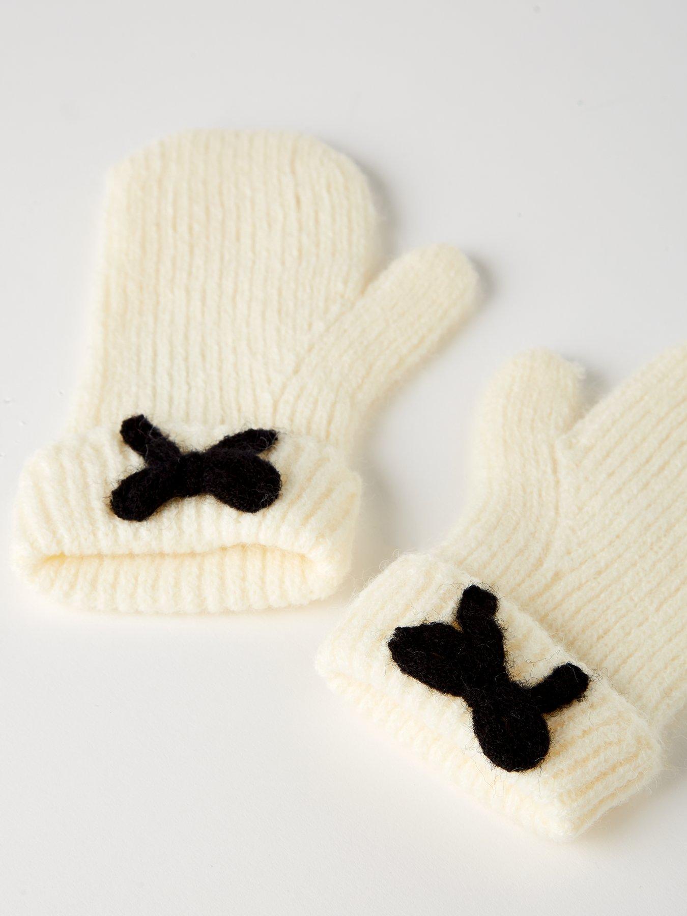 Image 4 of 4 of The Very Collection Kids Bow Hat, Scarf and Gloves&nbsp;3-Piece Set&nbsp;- Cream