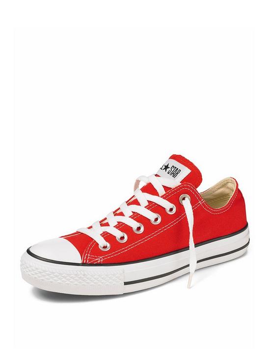 front image of converse-chuck-taylor-all-star-ox-childrens-unisex-trainers--red