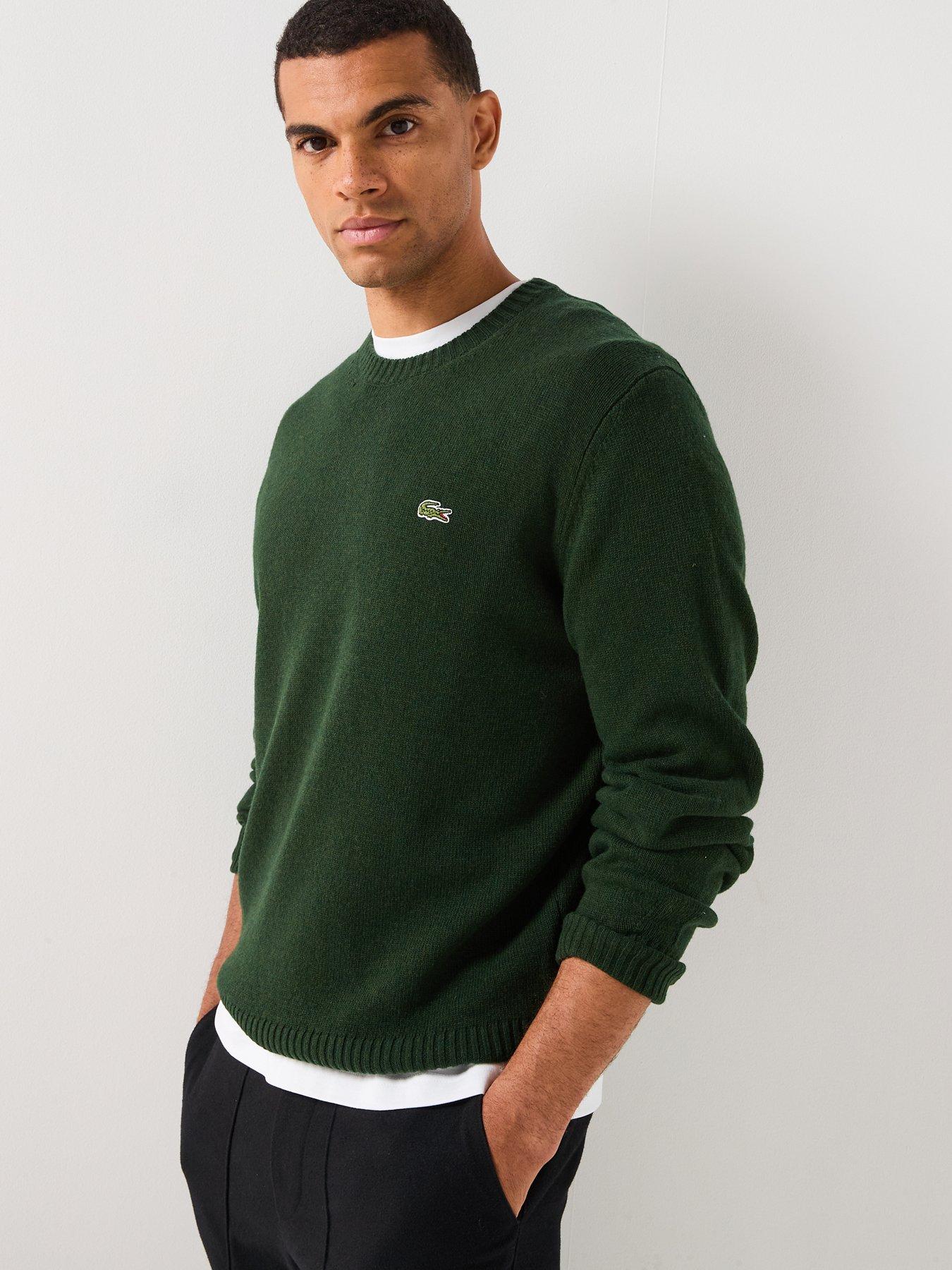Image 1 of 6 of Lacoste Knitted Crew Jumper&nbsp;- Black