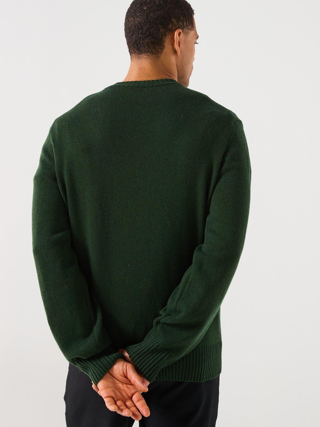 Image 2 of 6 of Lacoste Knitted Crew Jumper&nbsp;- Black