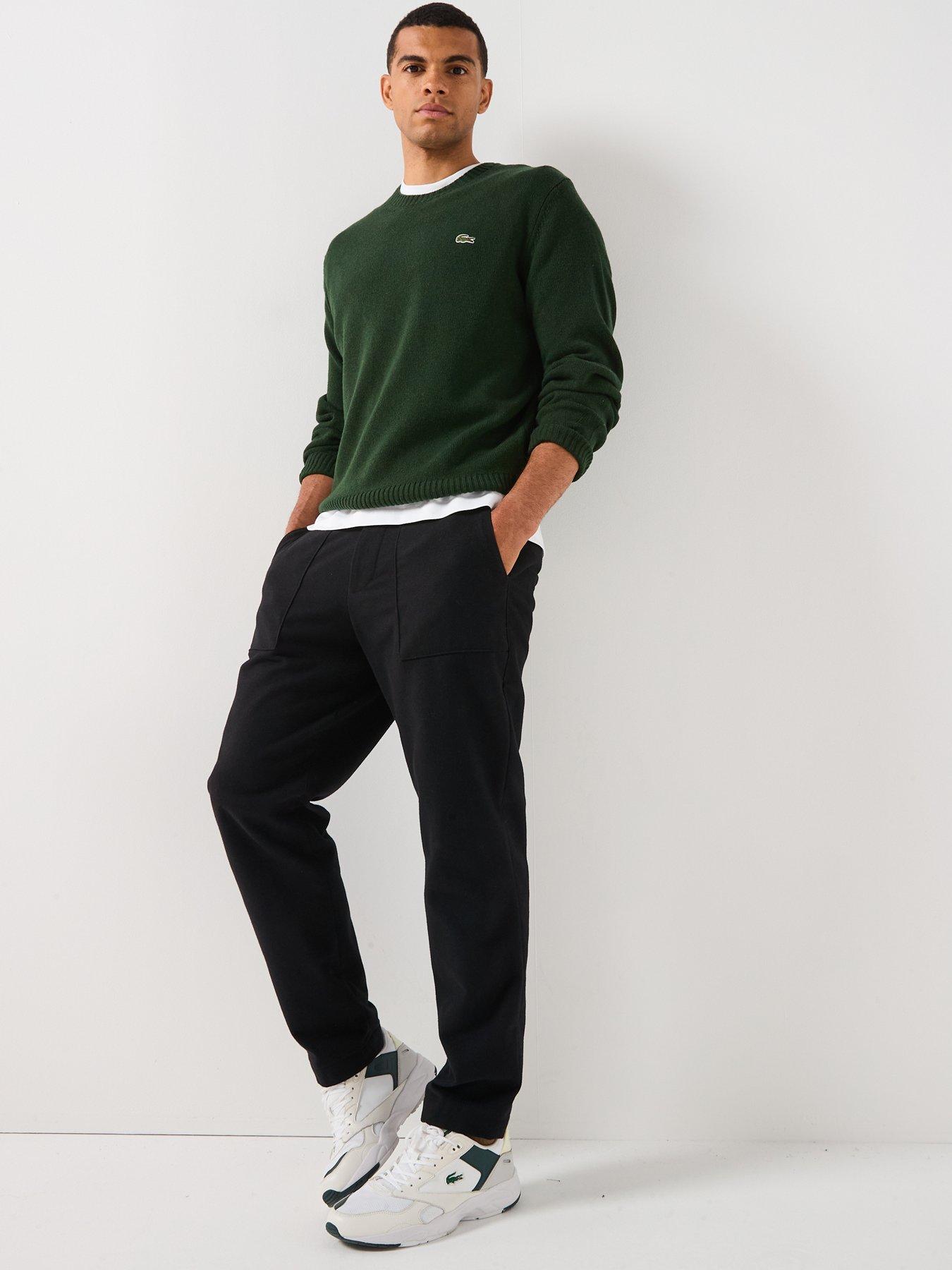 Image 3 of 6 of Lacoste Knitted Crew Jumper&nbsp;- Black