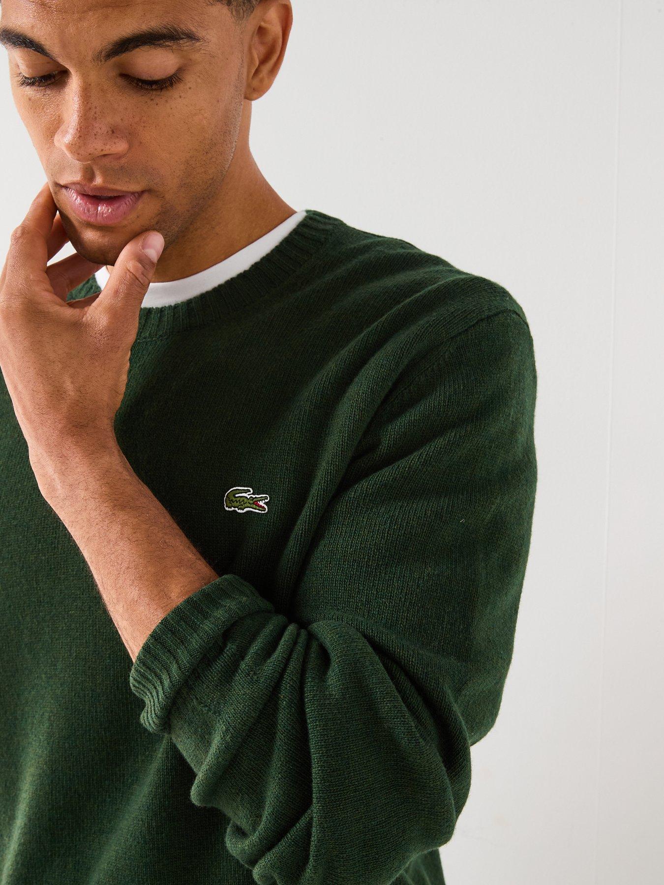 Image 4 of 6 of Lacoste Knitted Crew Jumper&nbsp;- Black