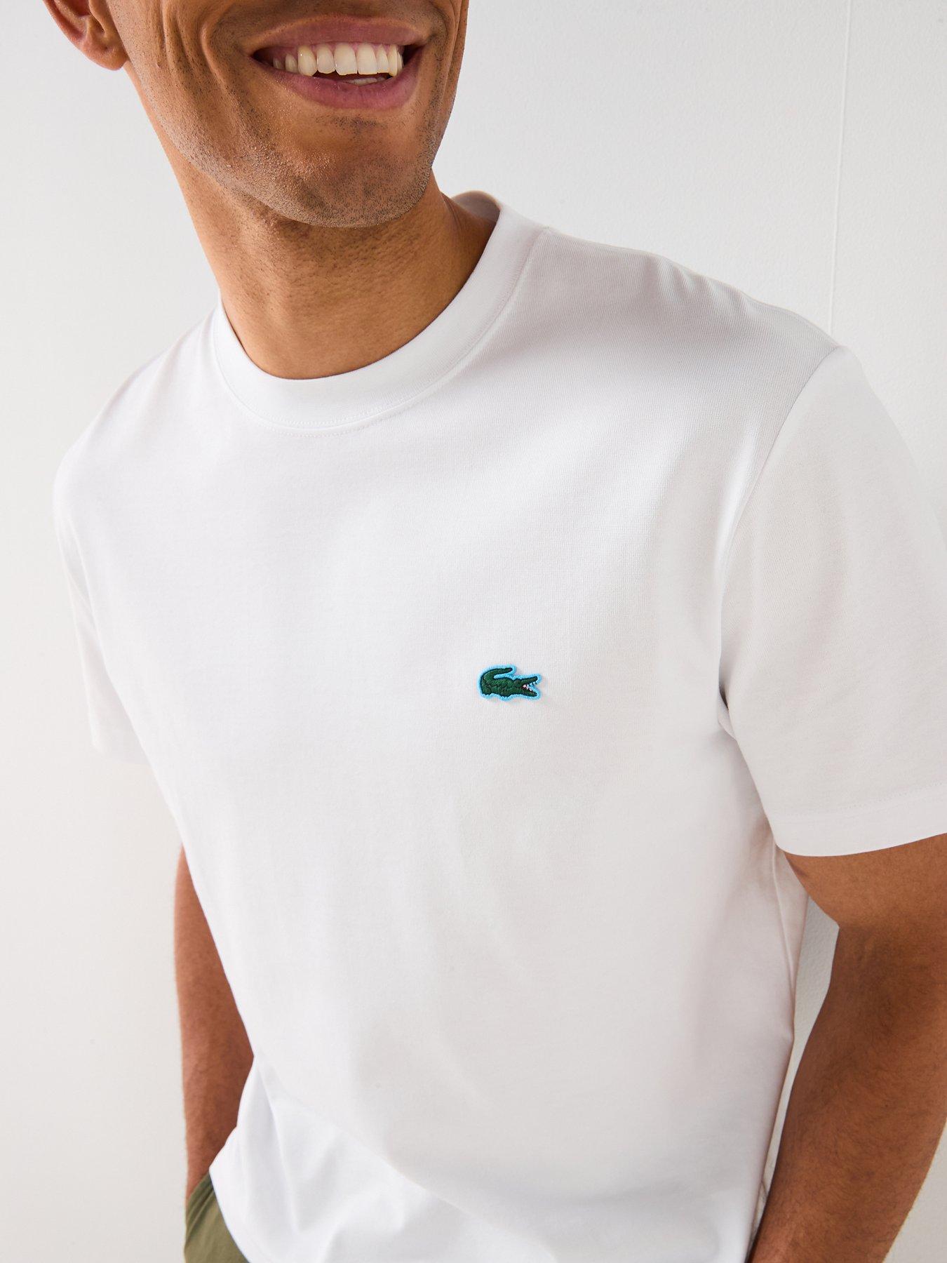 Image 6 of 6 of Lacoste Regular Fit Heavy Jersey Backprint T-shirt&nbsp;- White