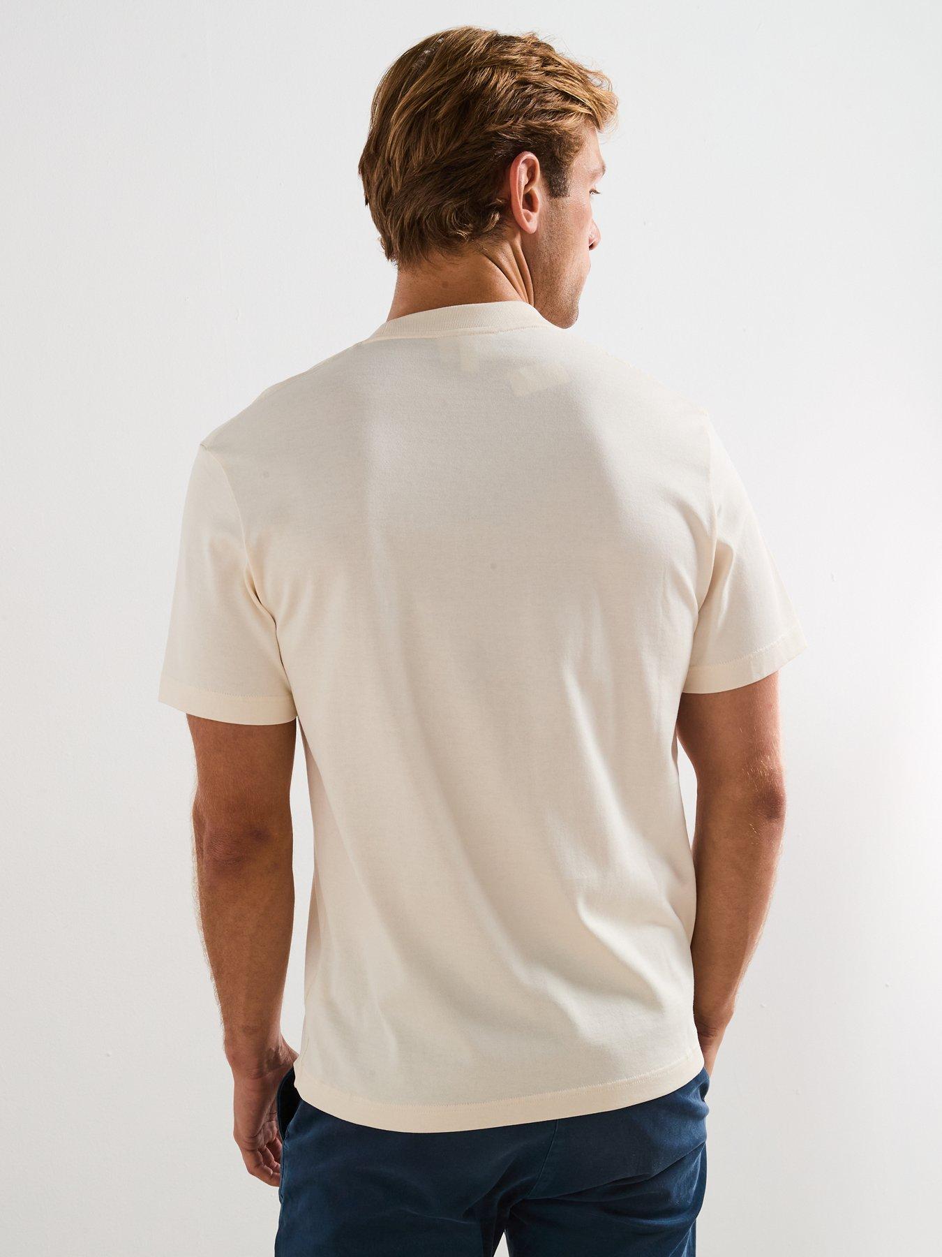 Image 2 of 6 of Lacoste Embroidered Heavyweight Jersey T-shirt- White