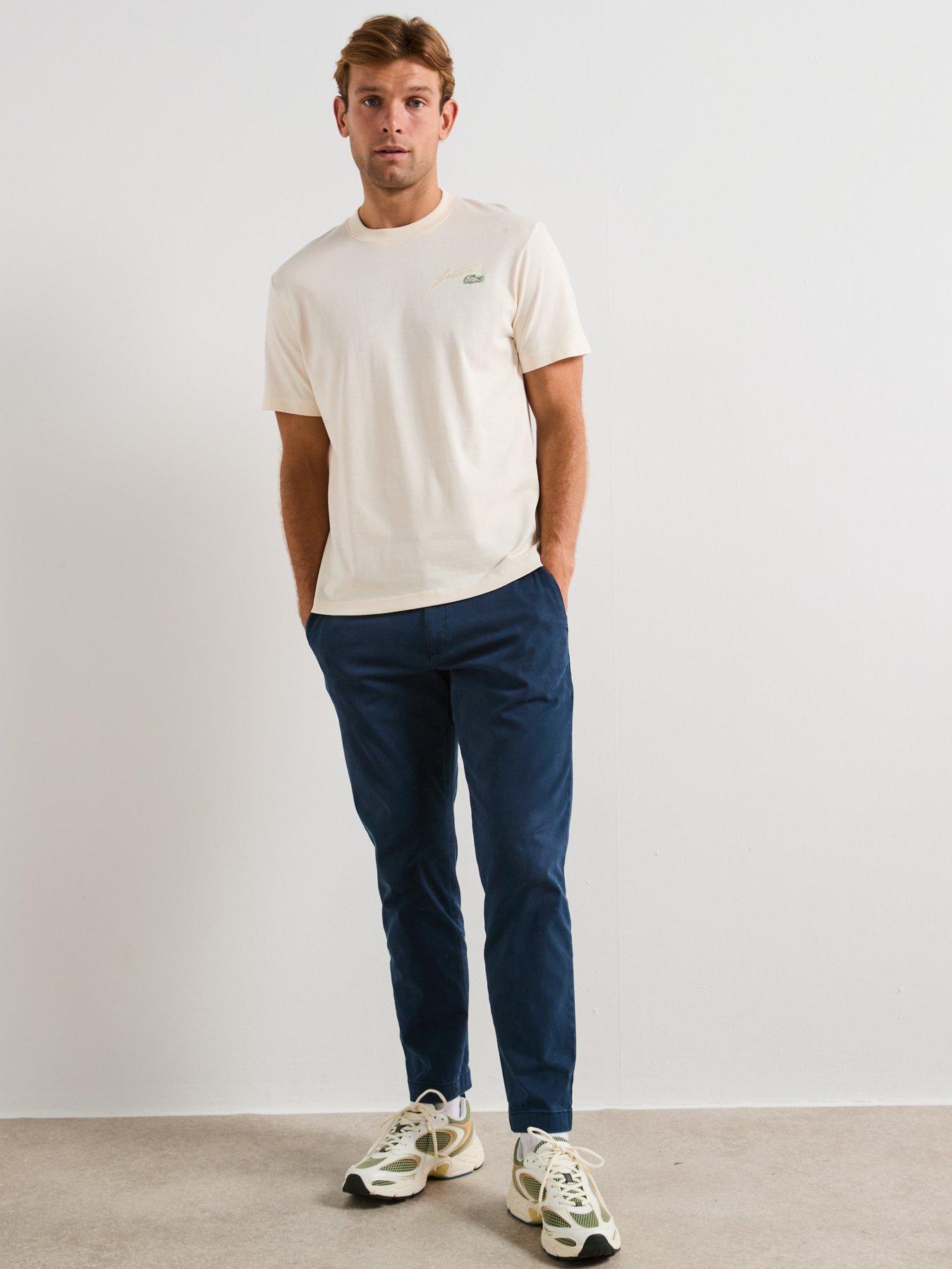 Image 3 of 6 of Lacoste Embroidered Heavyweight Jersey T-shirt- White