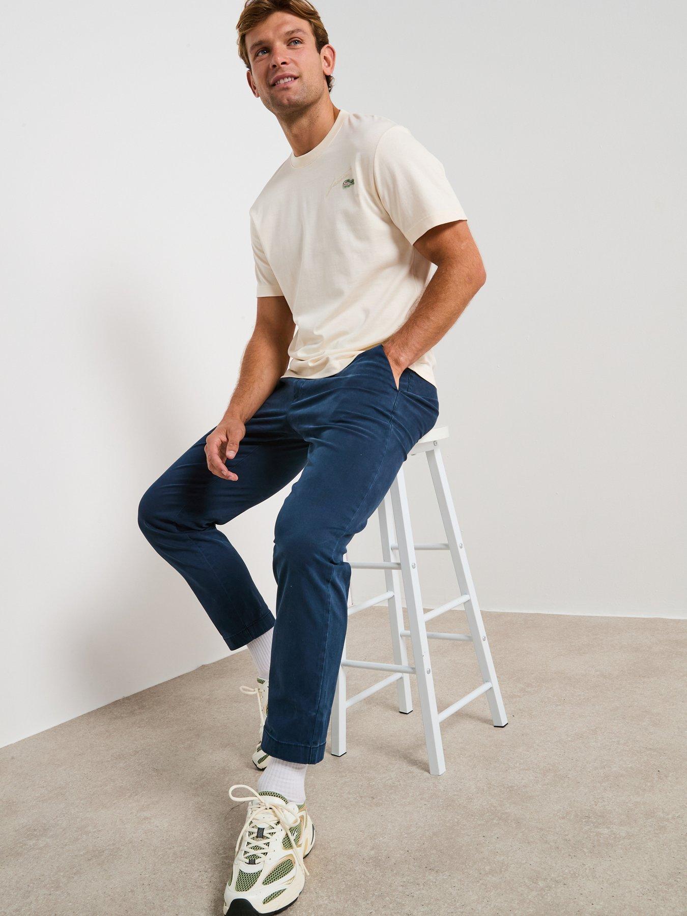 Image 5 of 6 of Lacoste Embroidered Heavyweight Jersey T-shirt- White