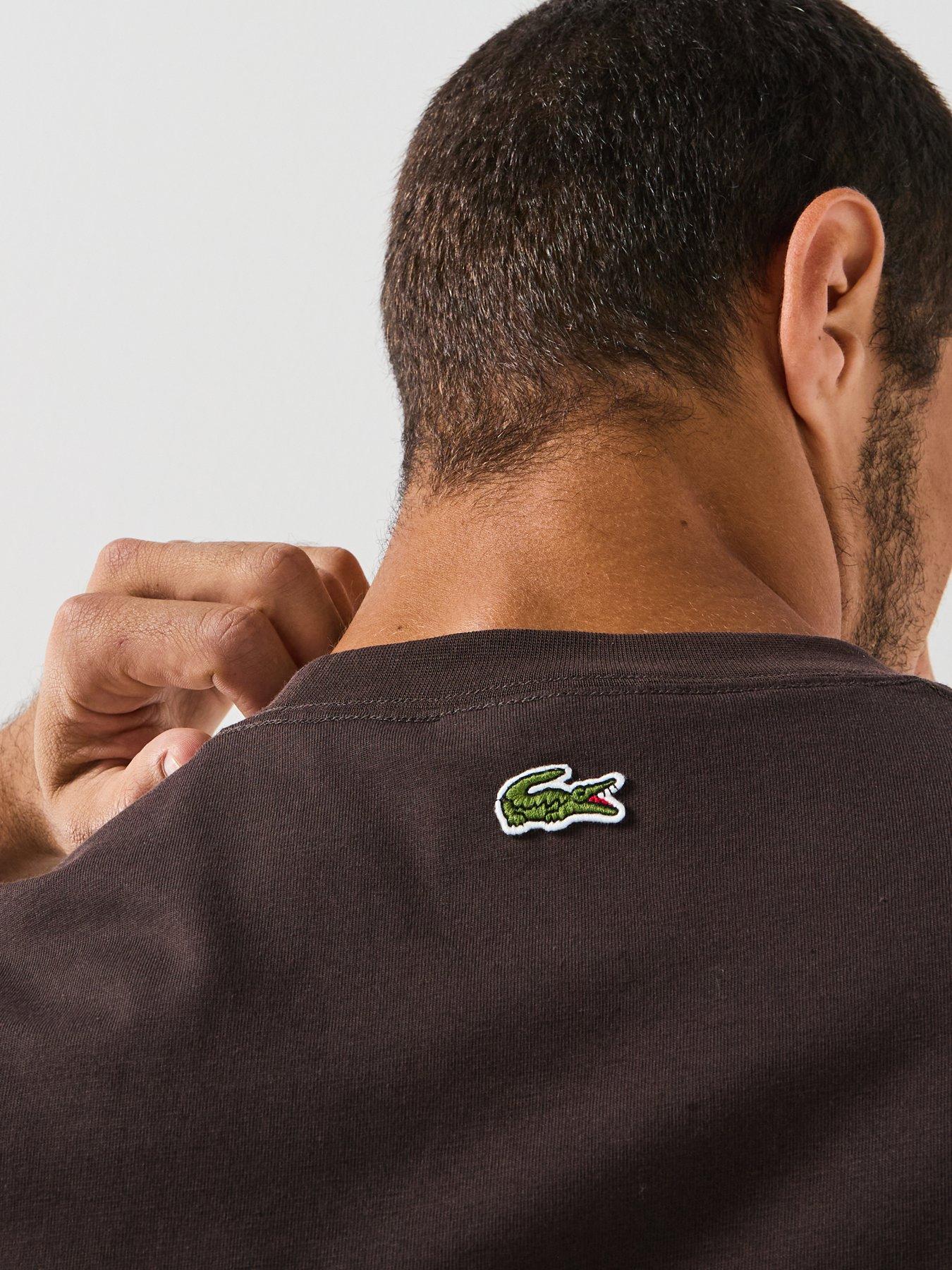 image of lacoste-regular-fit-printed-jersey-t-shirtnbsp--brown