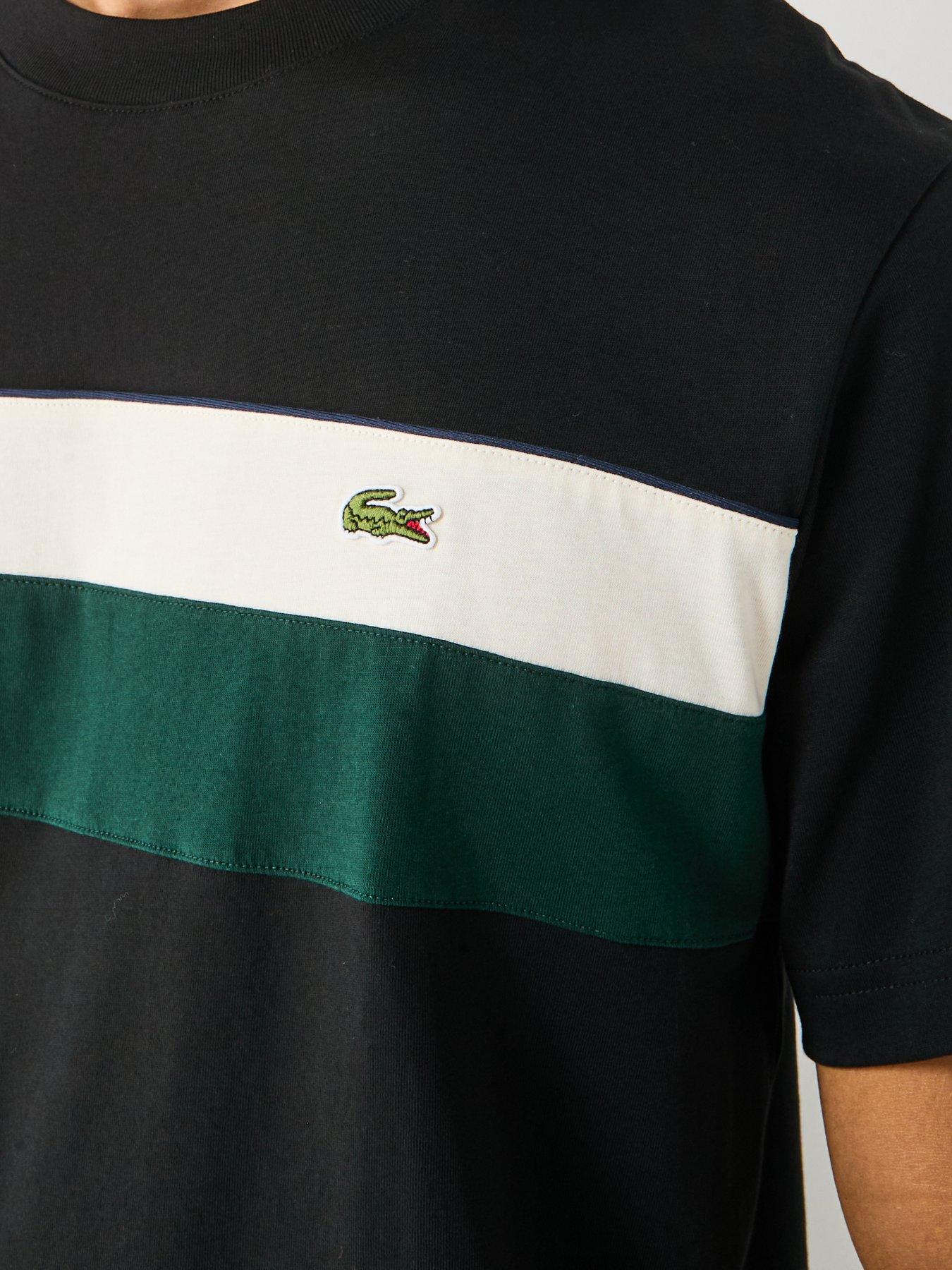 Image 4 of 4 of Lacoste Regular Fit Colourblock Jersey T-shirt&nbsp;- Black