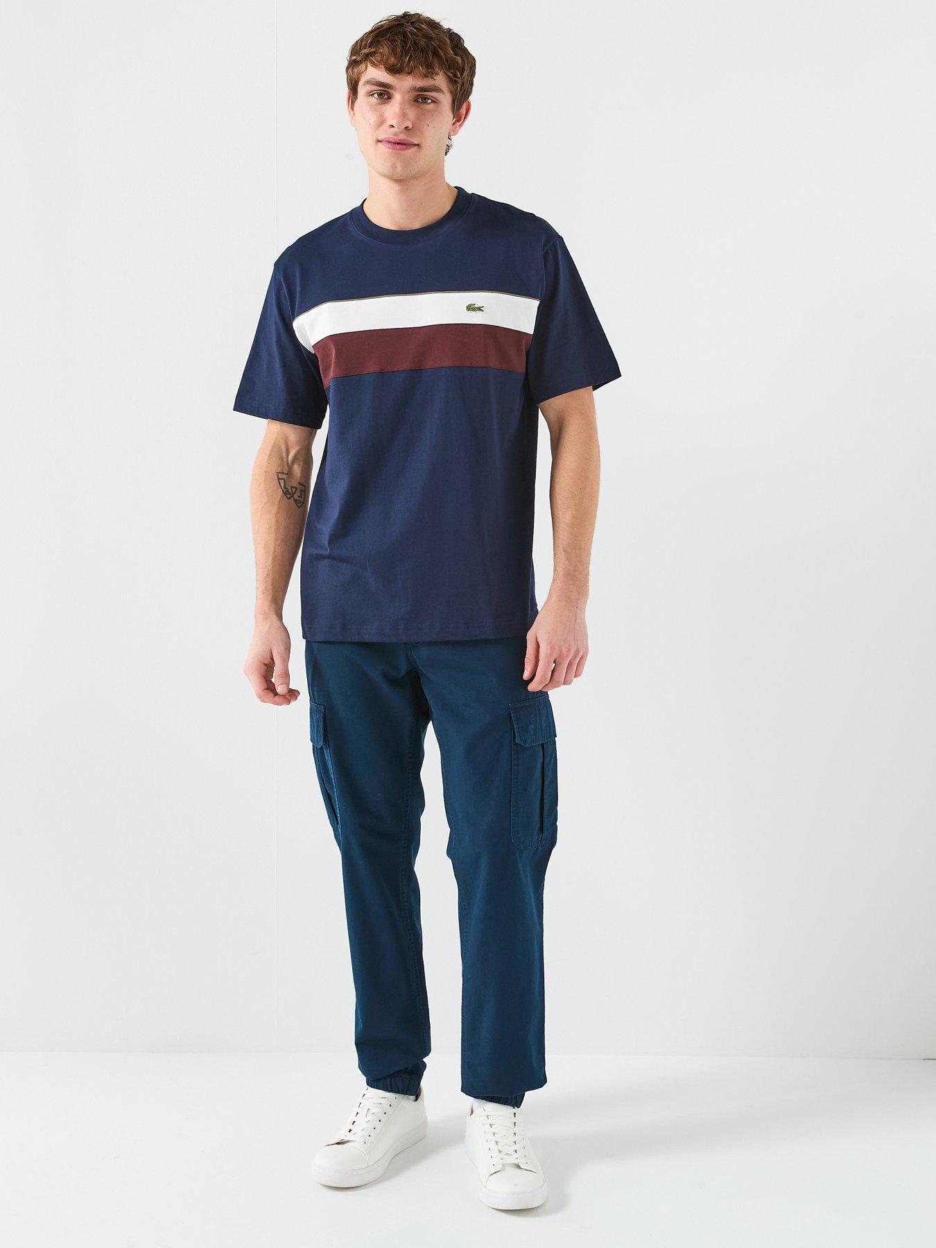  image of lacoste-regular-fit-colorblock-jersey-t-shirtnbsp--navy