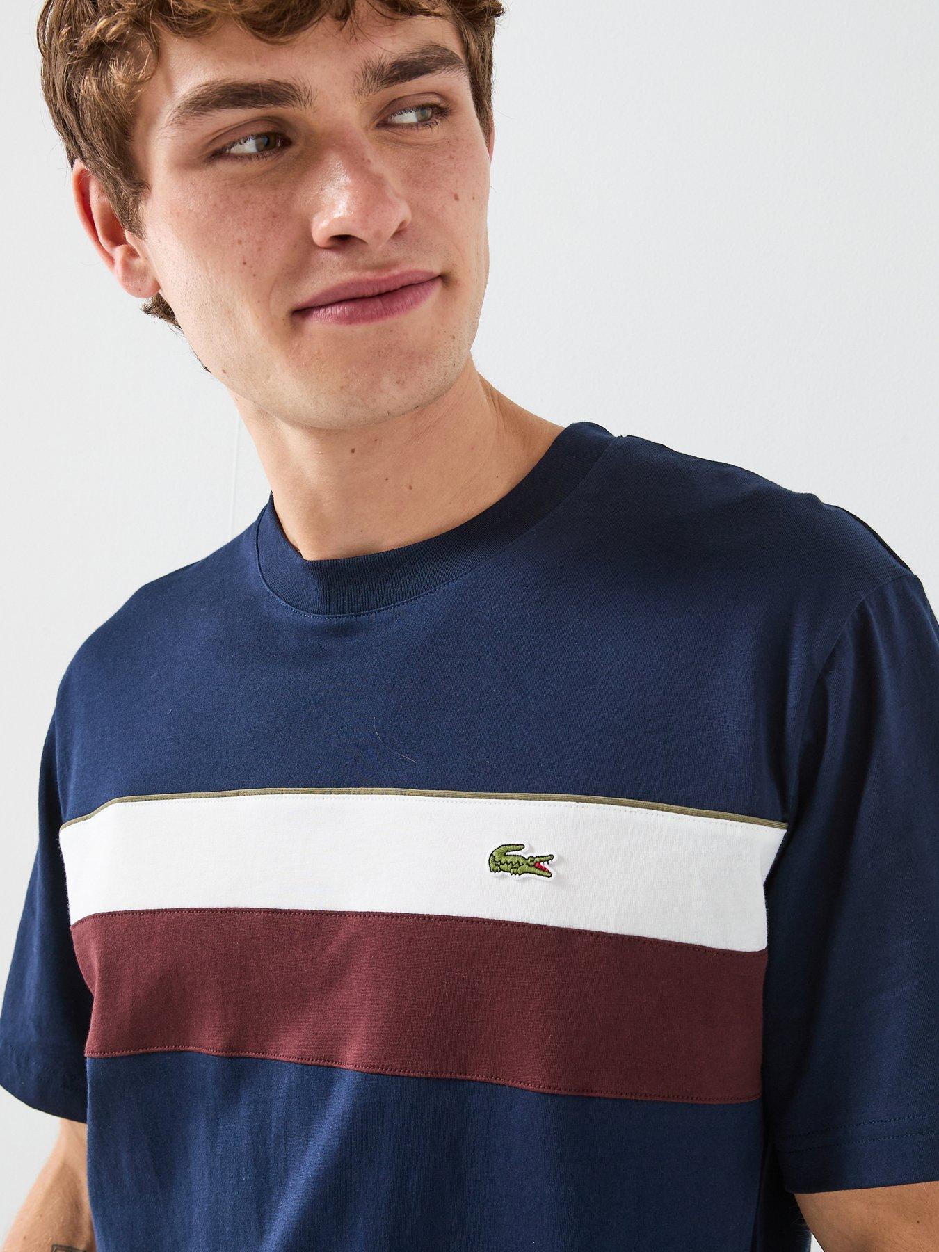  image of lacoste-regular-fit-colorblock-jersey-t-shirtnbsp--navy
