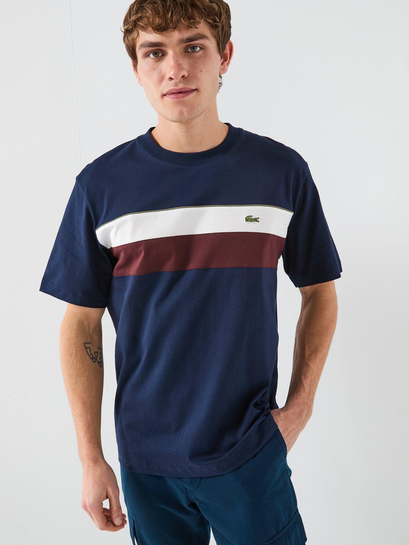  image of lacoste-regular-fit-colorblock-jersey-t-shirtnbsp--navy