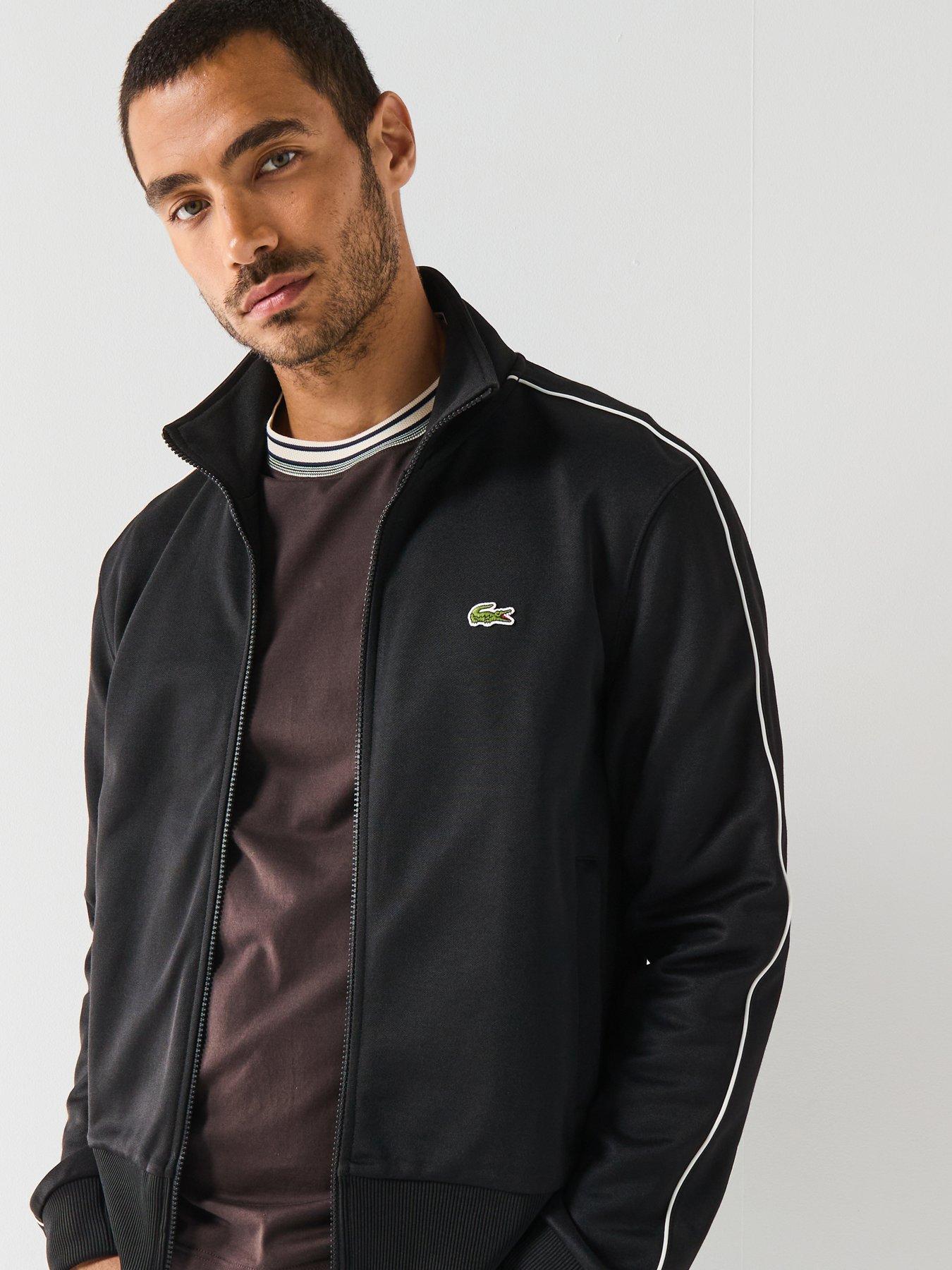 Lacoste Paris Premium Piqué Zip Front Track Top - Black