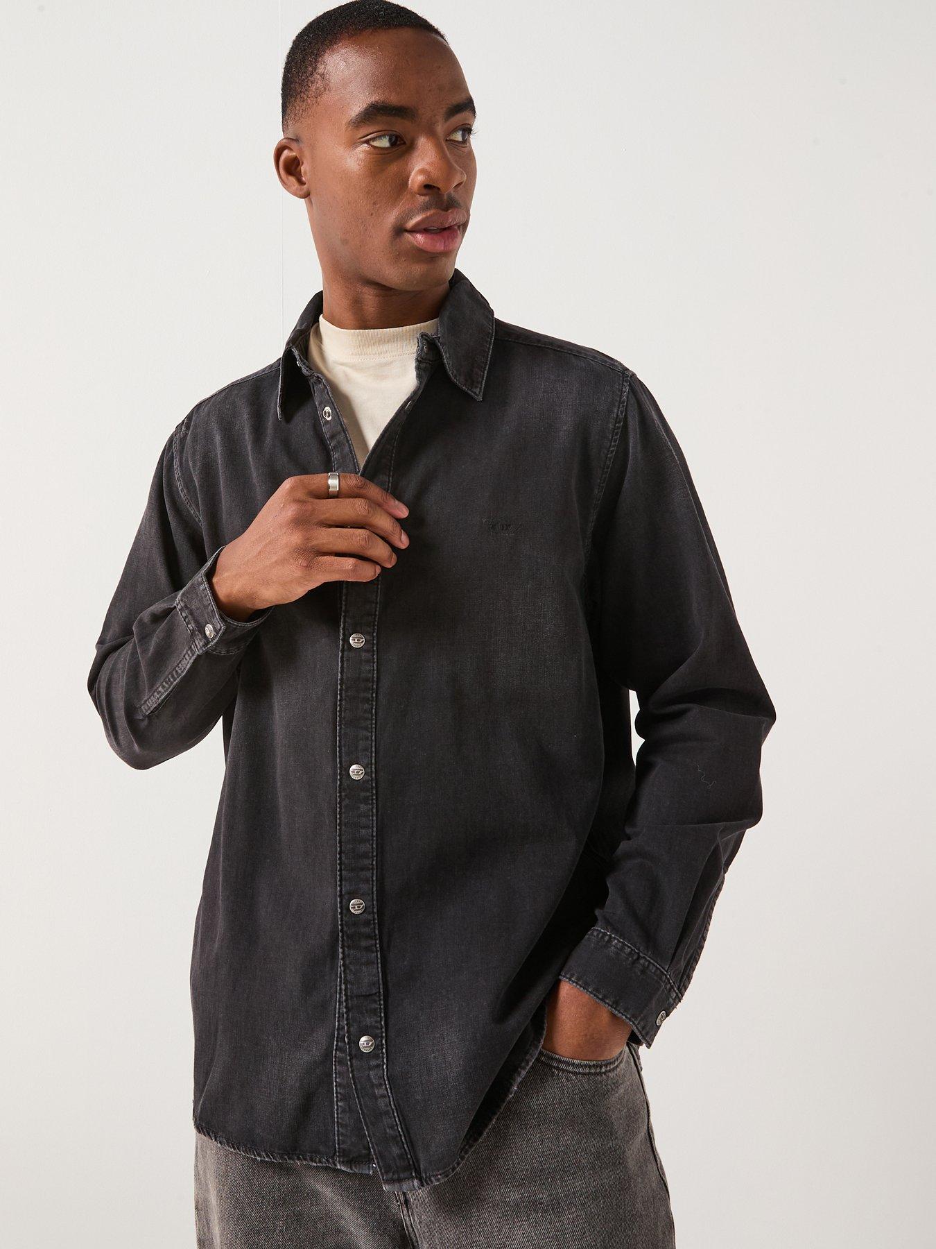  image of diesel-ply-denim-shirt--black
