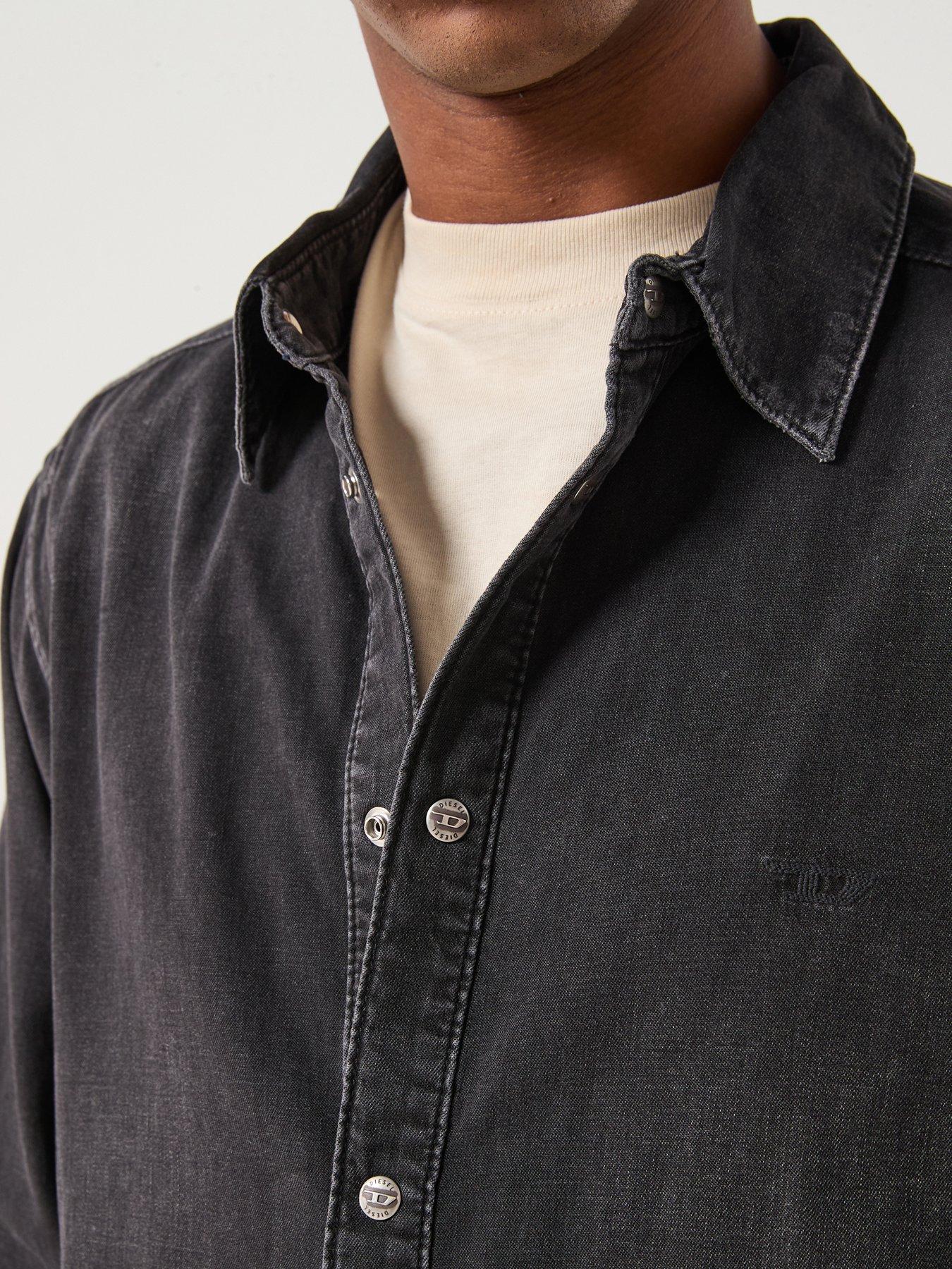  image of diesel-ply-denim-shirt--black