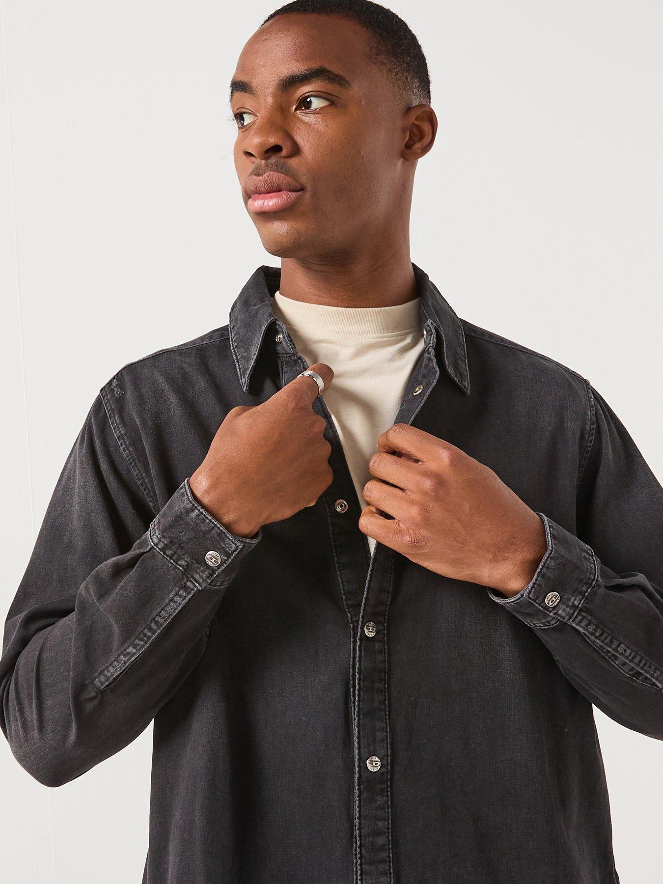  image of diesel-ply-denim-shirt--black