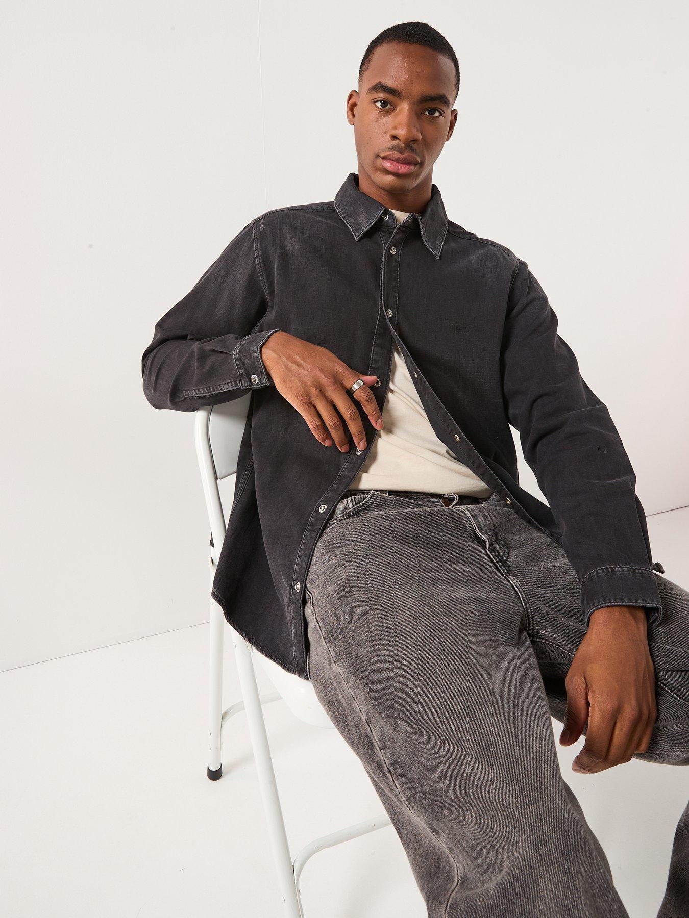  image of diesel-ply-denim-shirt--black