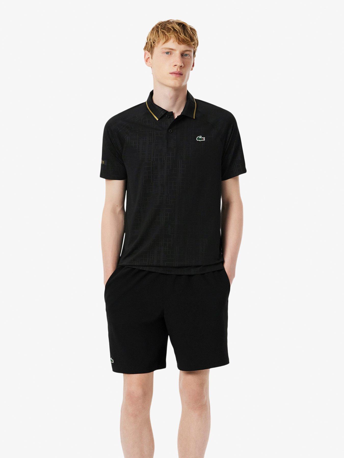 undefined Premium Tennis Performance Polo Shirt- Black