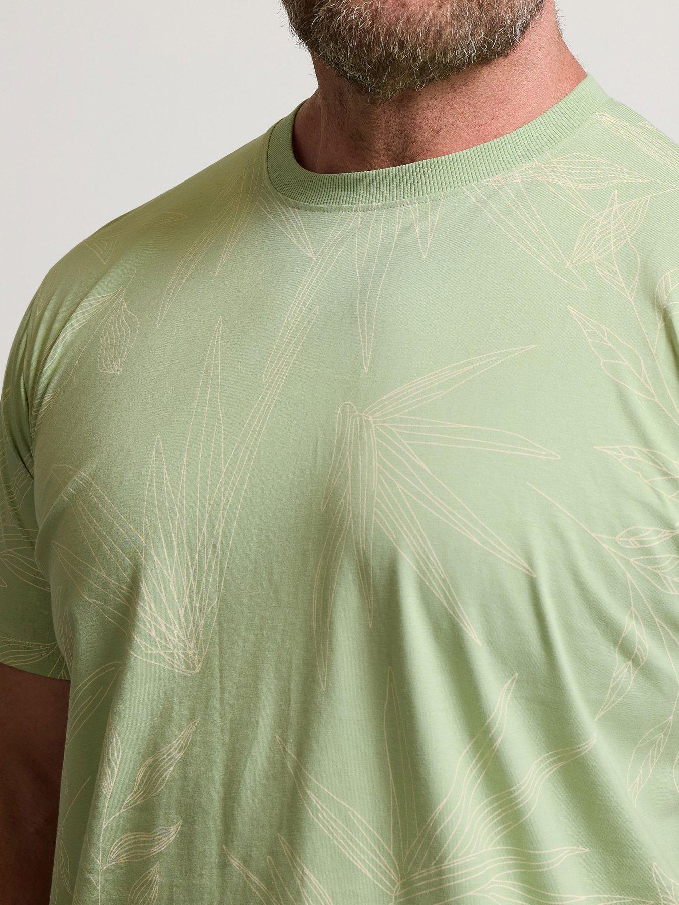  image of badrhino-leaf-print-t-shirt