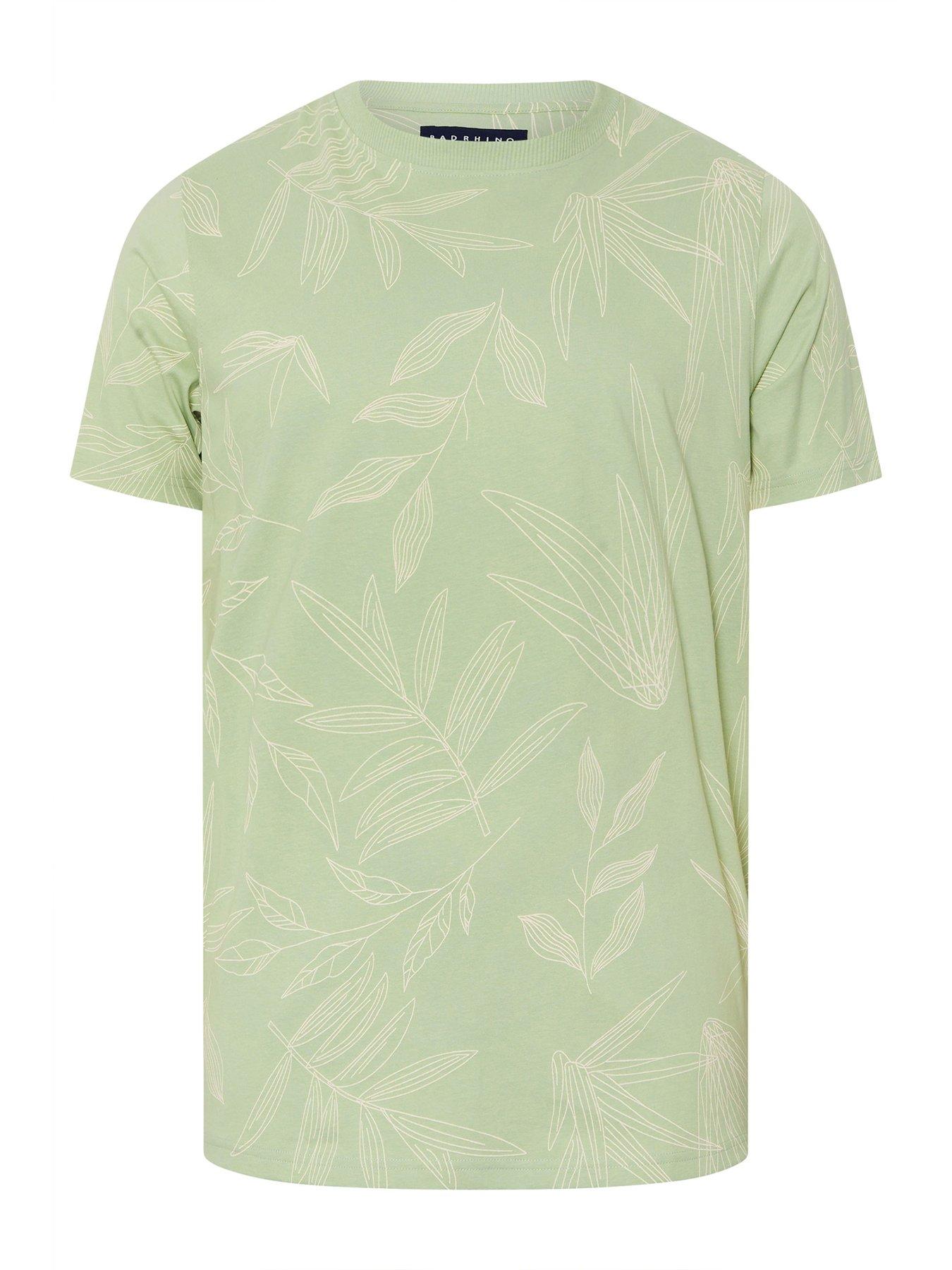  image of badrhino-leaf-print-t-shirt