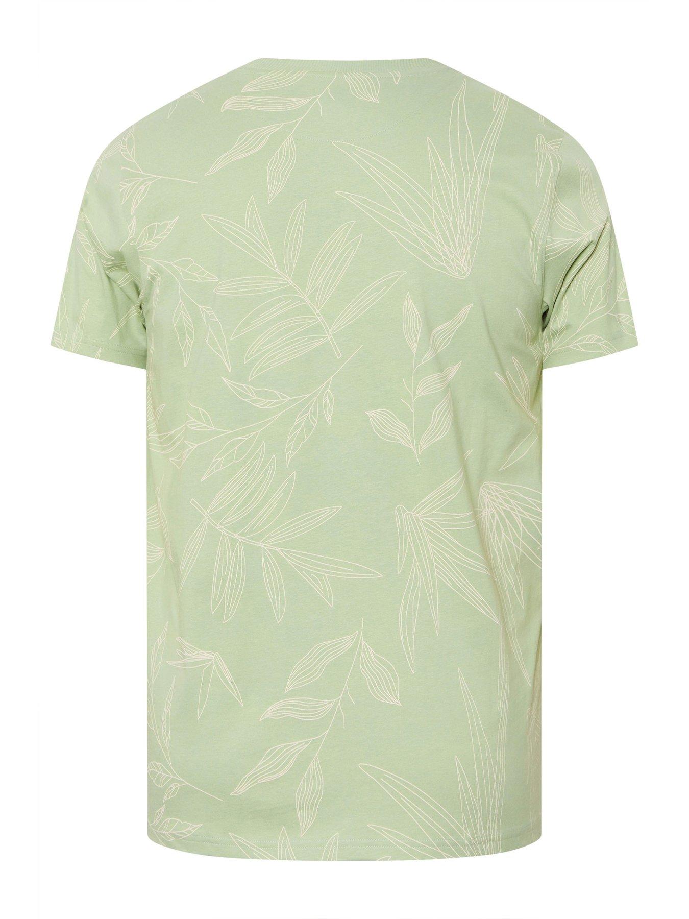  image of badrhino-leaf-print-t-shirt