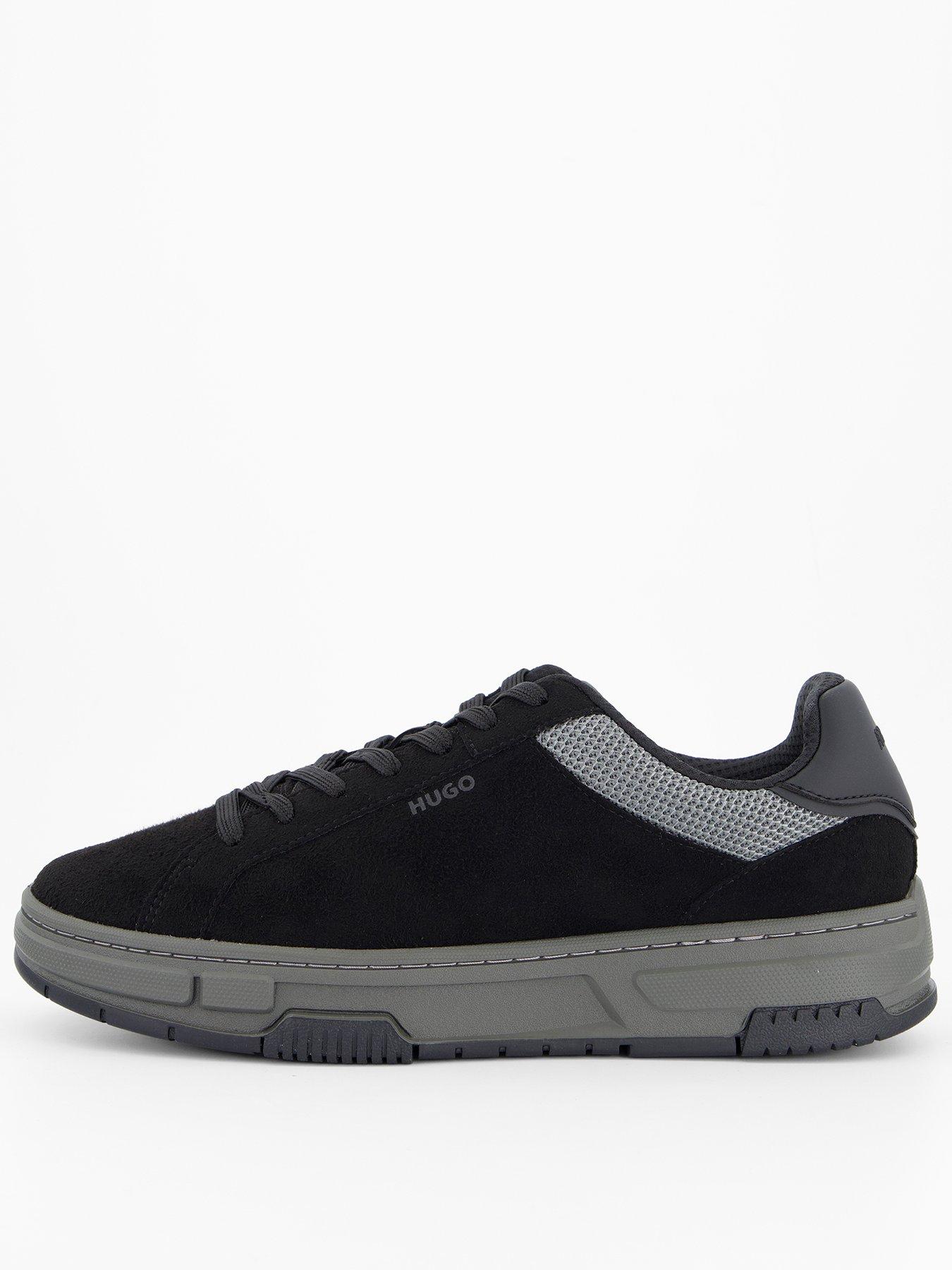 front image of hugo-yarrow-tenn-trainers-black