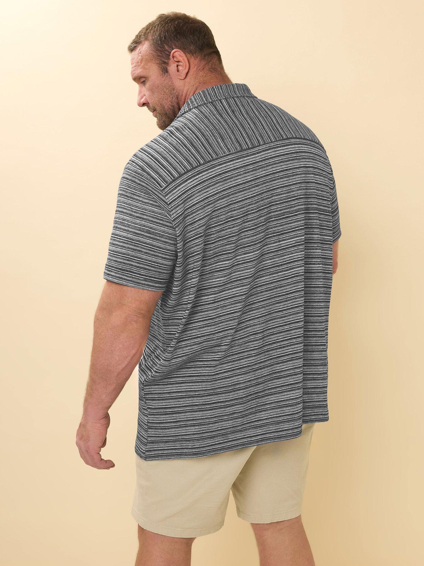 stillFront image of badrhino-jacquard-stripe-short-sleeve-shirt-black