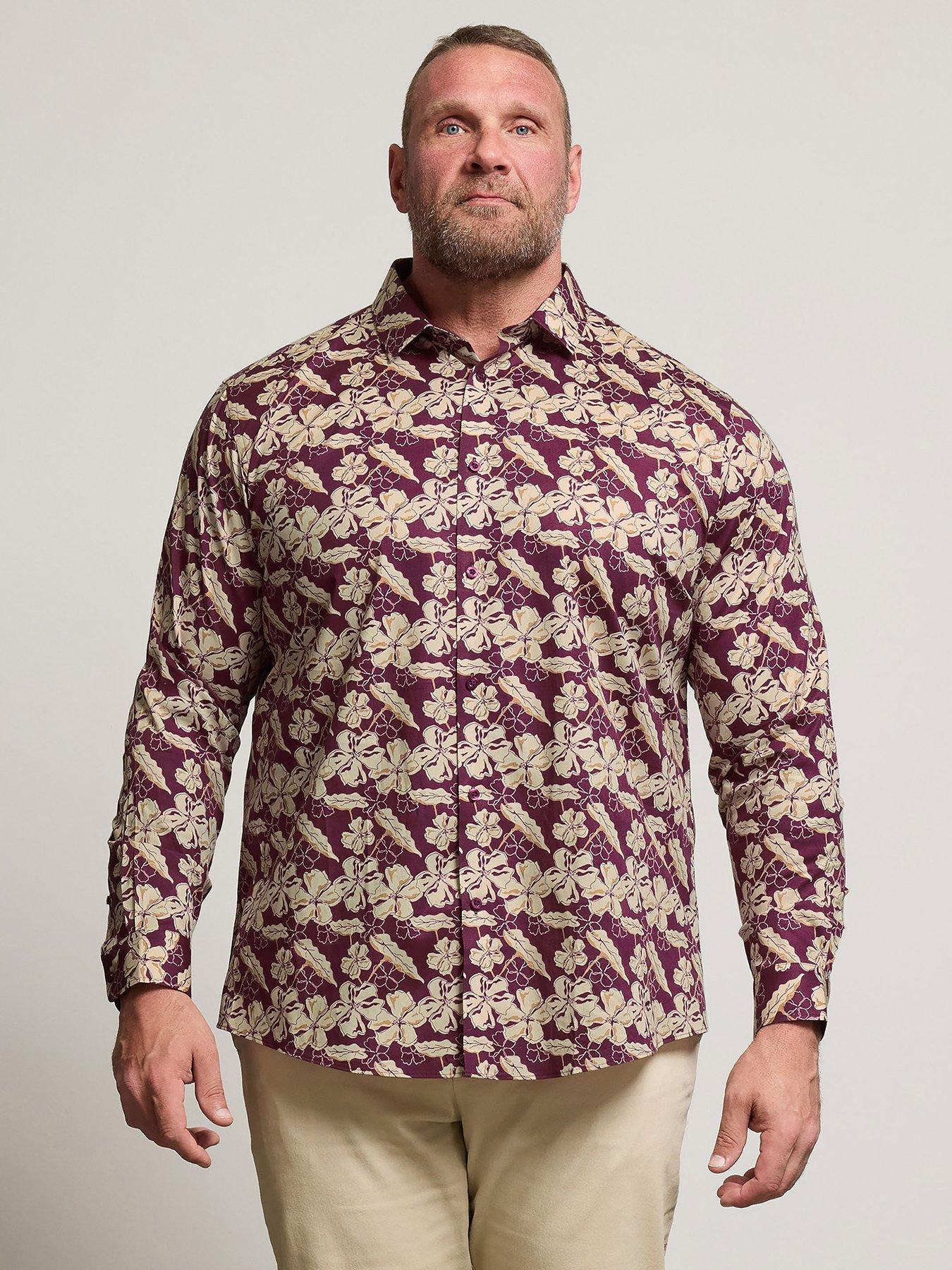 Image 1 of 4 of BadRhino Leaf Print Long Sleeve Shirt