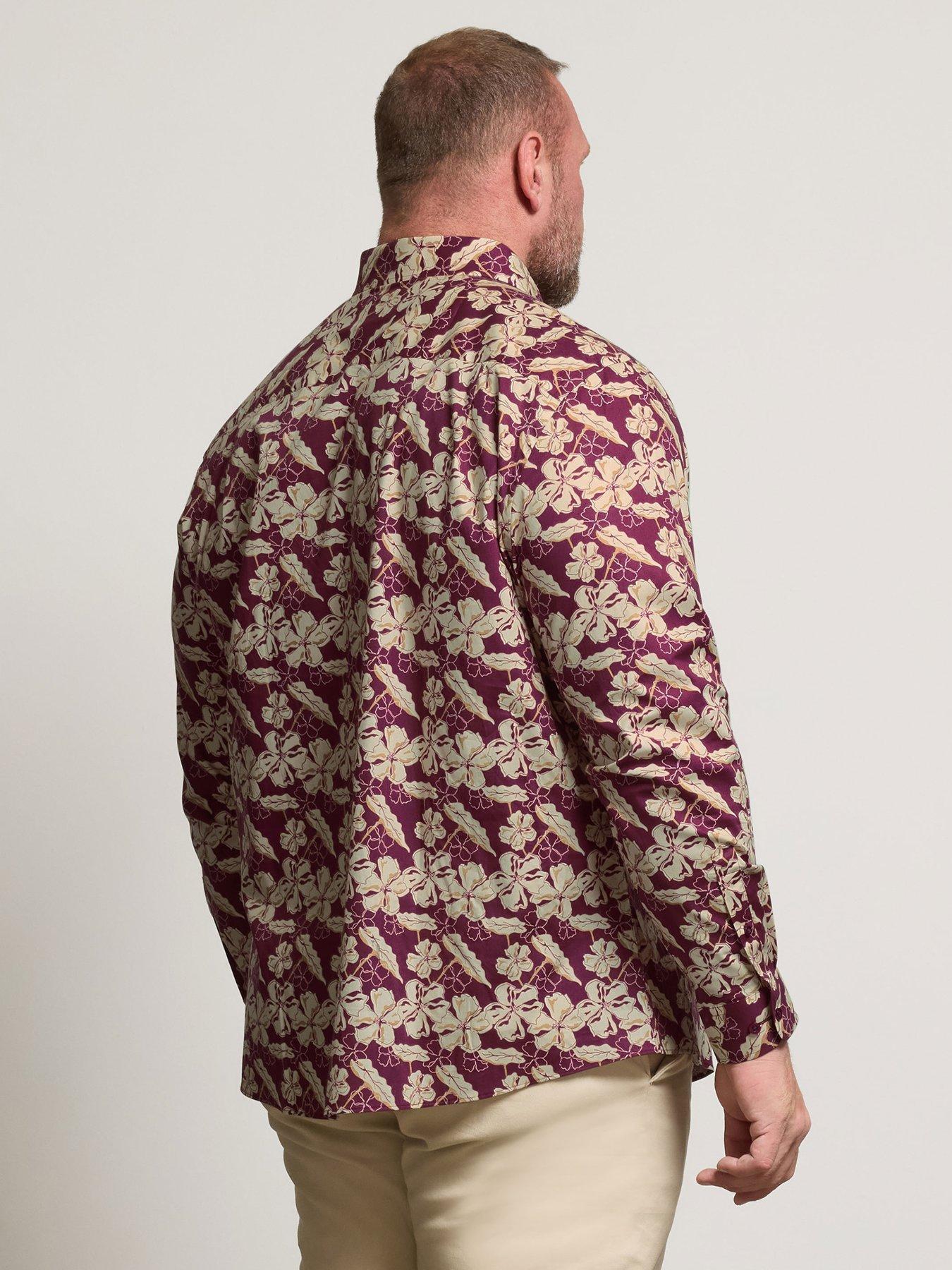 Image 2 of 4 of BadRhino Leaf Print Long Sleeve Shirt