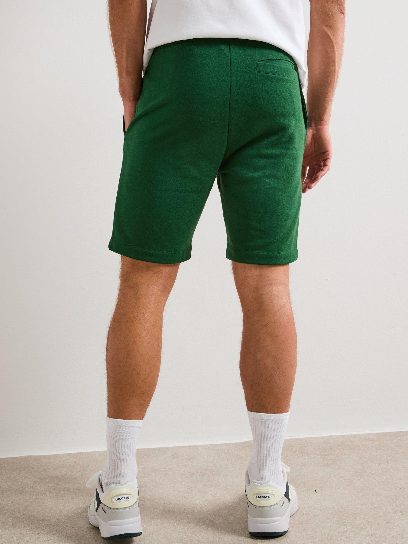 Image 2 of 6 of Lacoste Brushed Fleece Shorts- Green