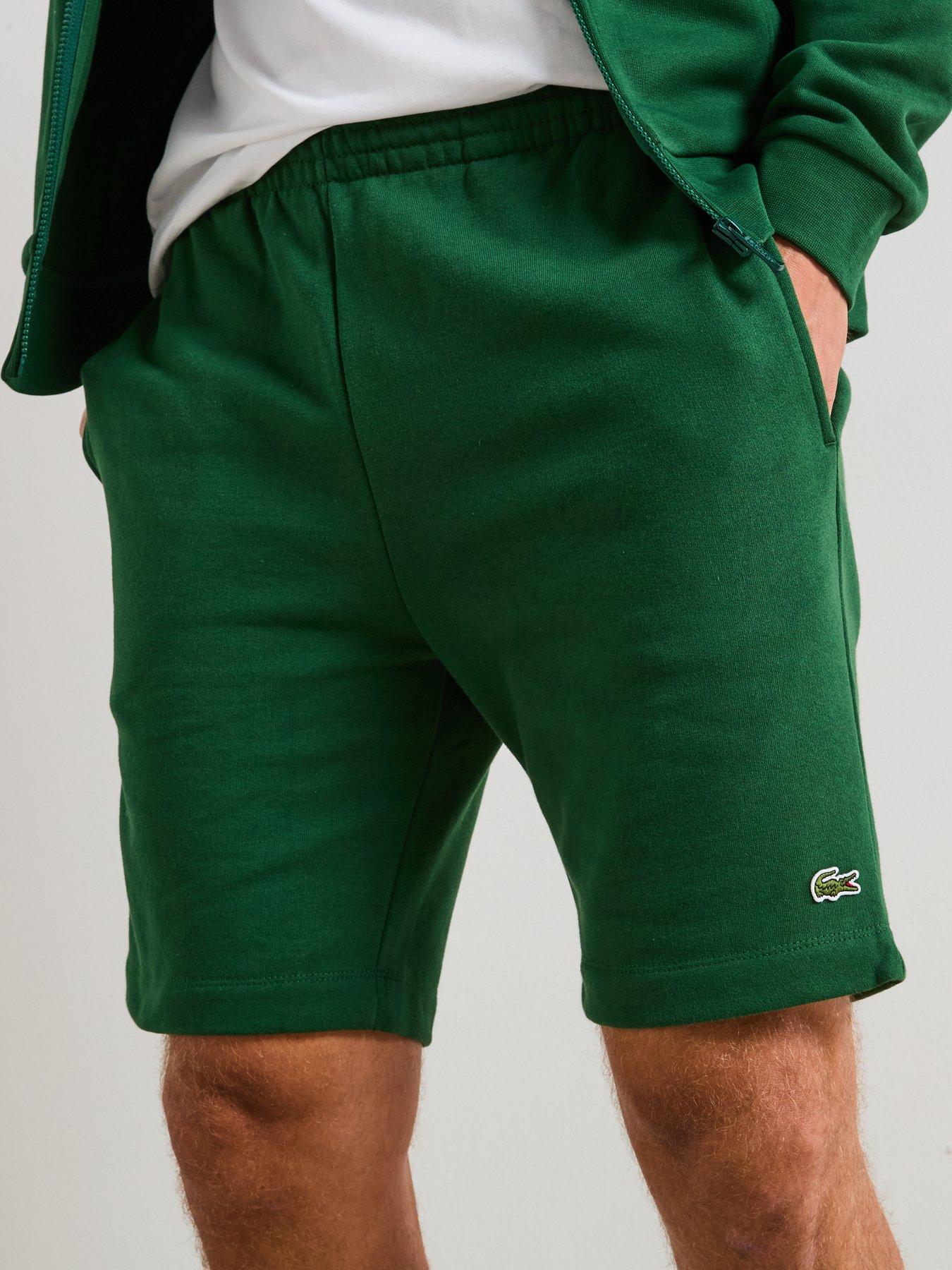Image 5 of 6 of Lacoste Brushed Fleece Shorts- Green
