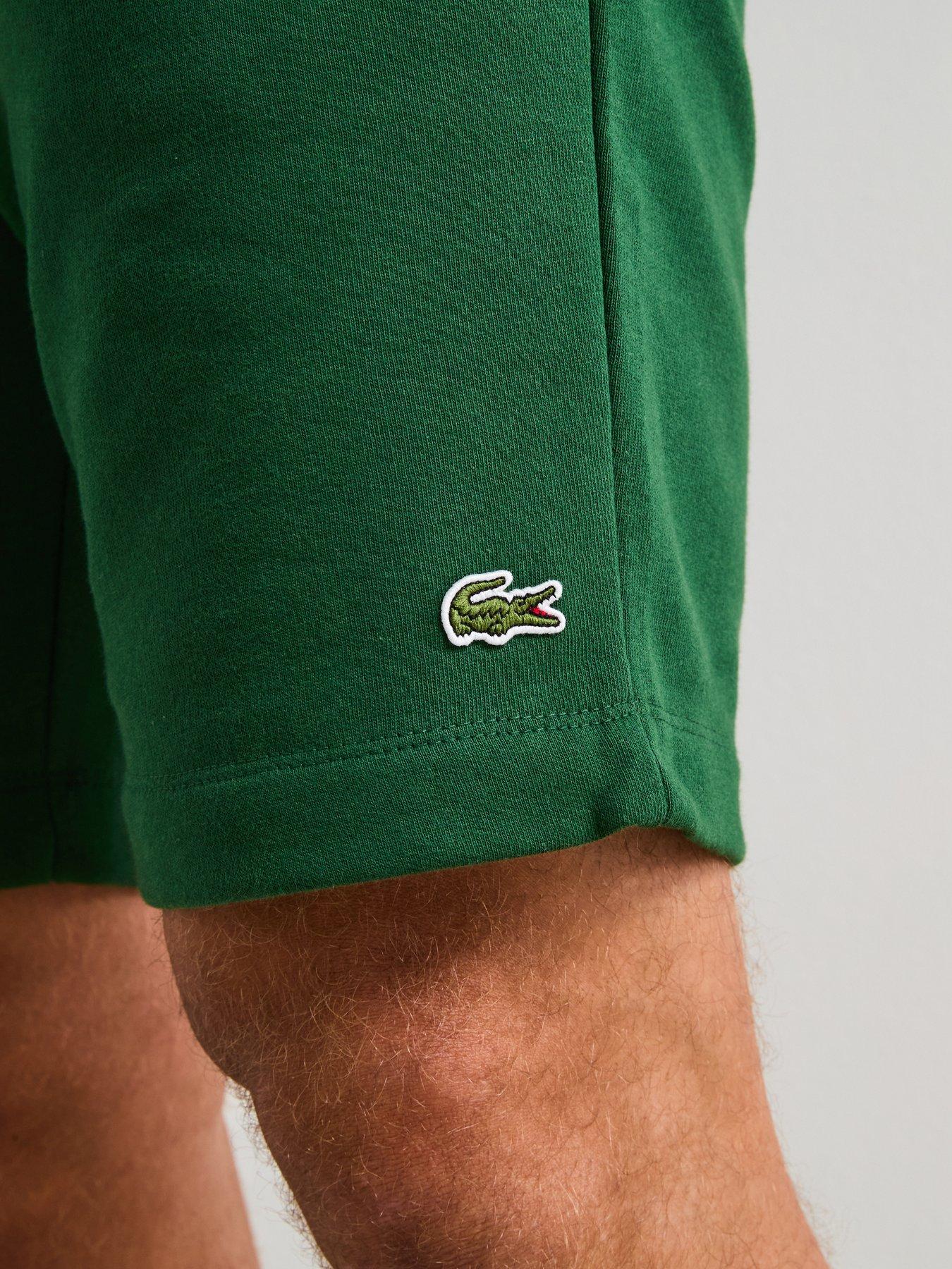 Image 6 of 6 of Lacoste Brushed Fleece Shorts- Green