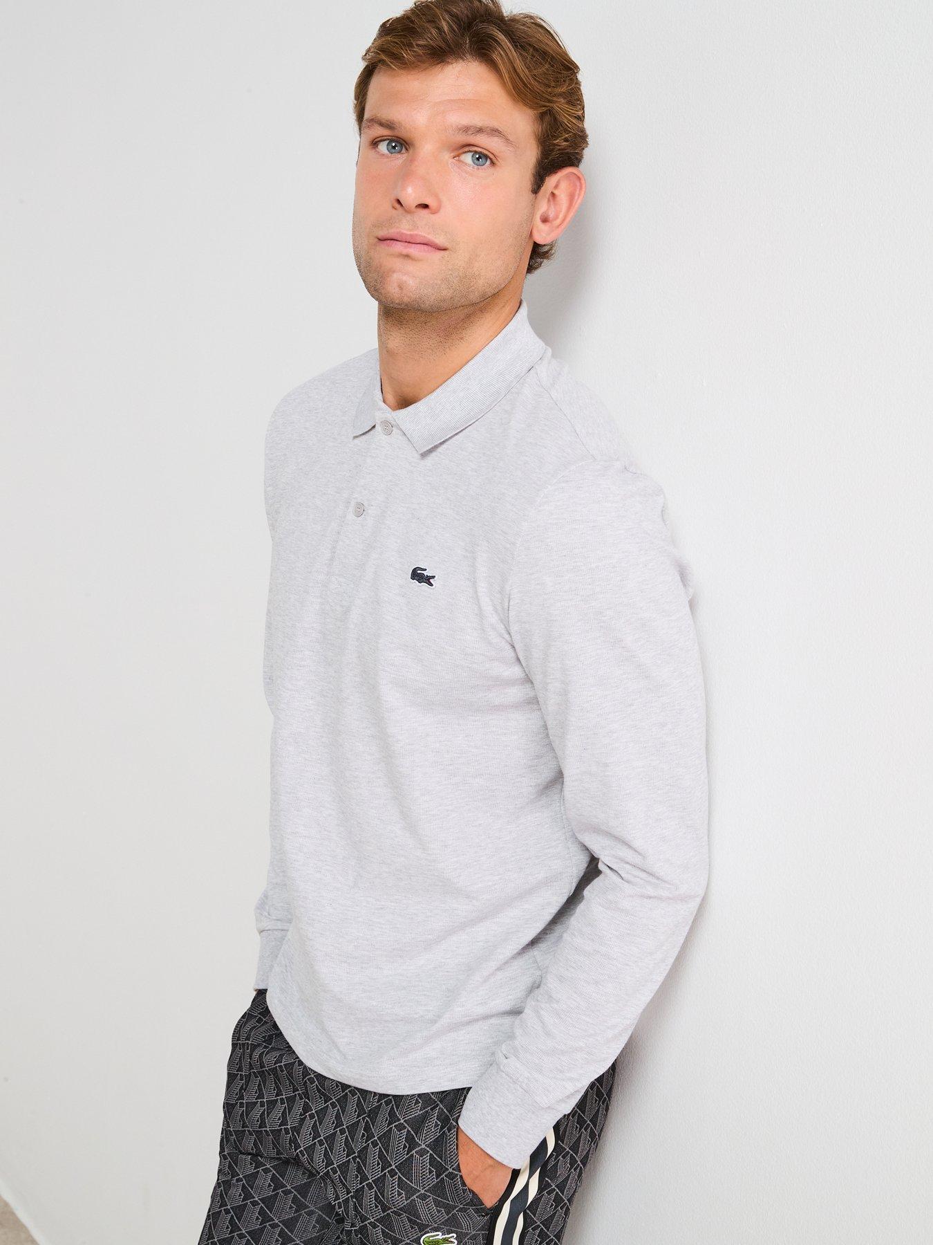 Lacoste Ottoman Long Sleeve Polo Shirt- Grey