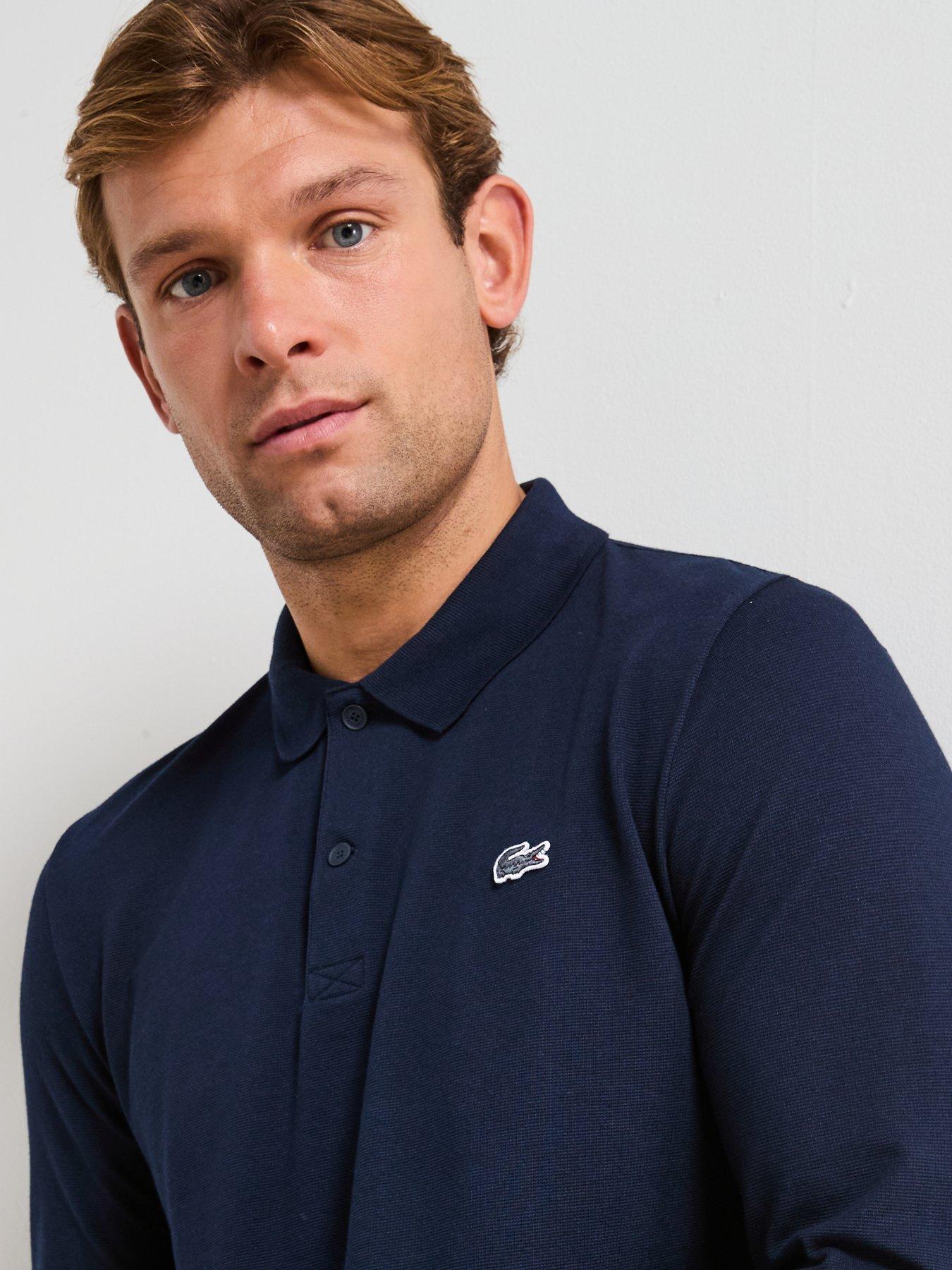 Image 5 of 6 of Lacoste Ottoman Long Sleeve Polo Shirt - Navy