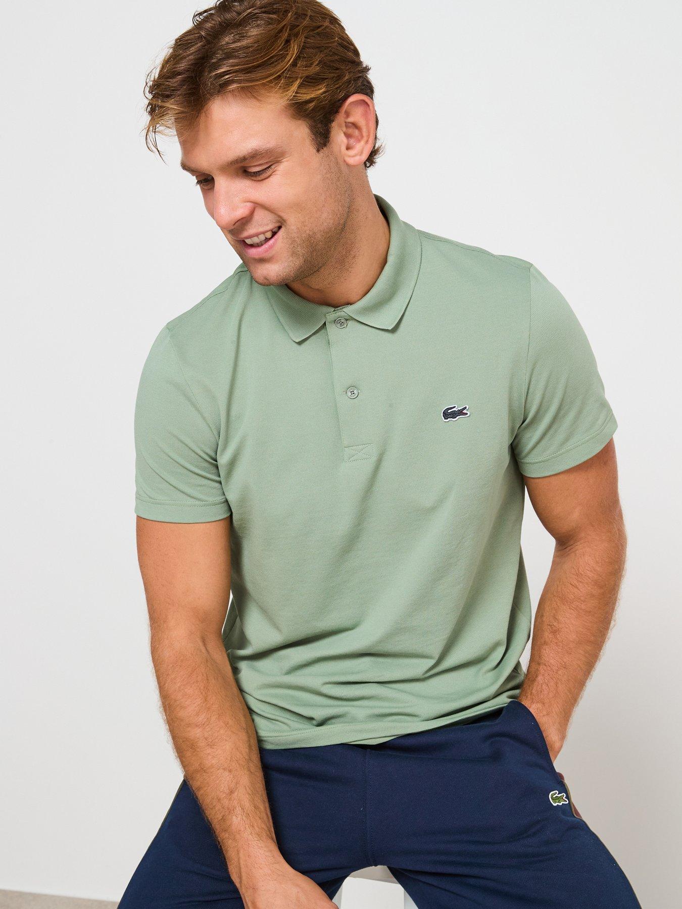 Image 1 of 6 of Lacoste Regular Fit Ottoman Short Sleeve Polo Shirt&nbsp;- Green