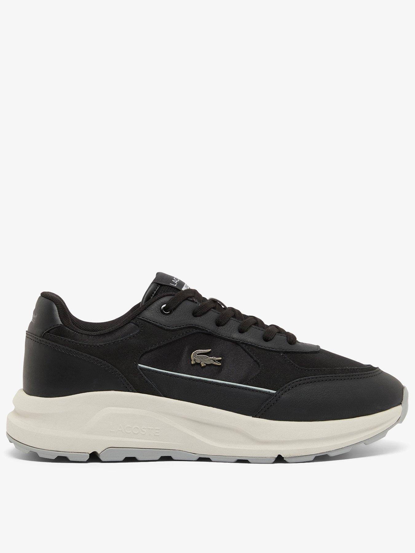 front image of lacoste-run-set-trainers-black