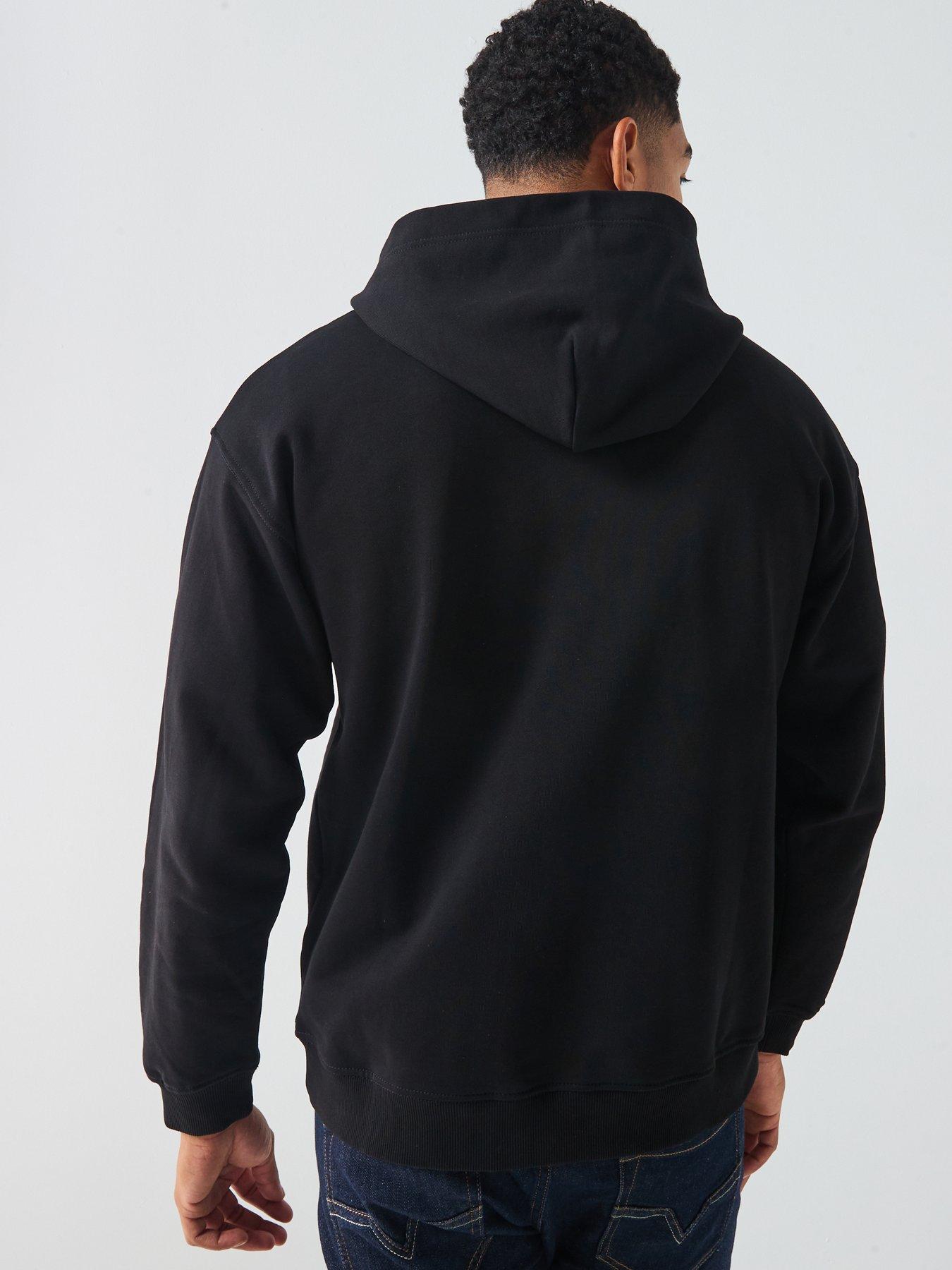 Image 2 of 6 of Diesel Red D Oval Pullover Hoodie- Black