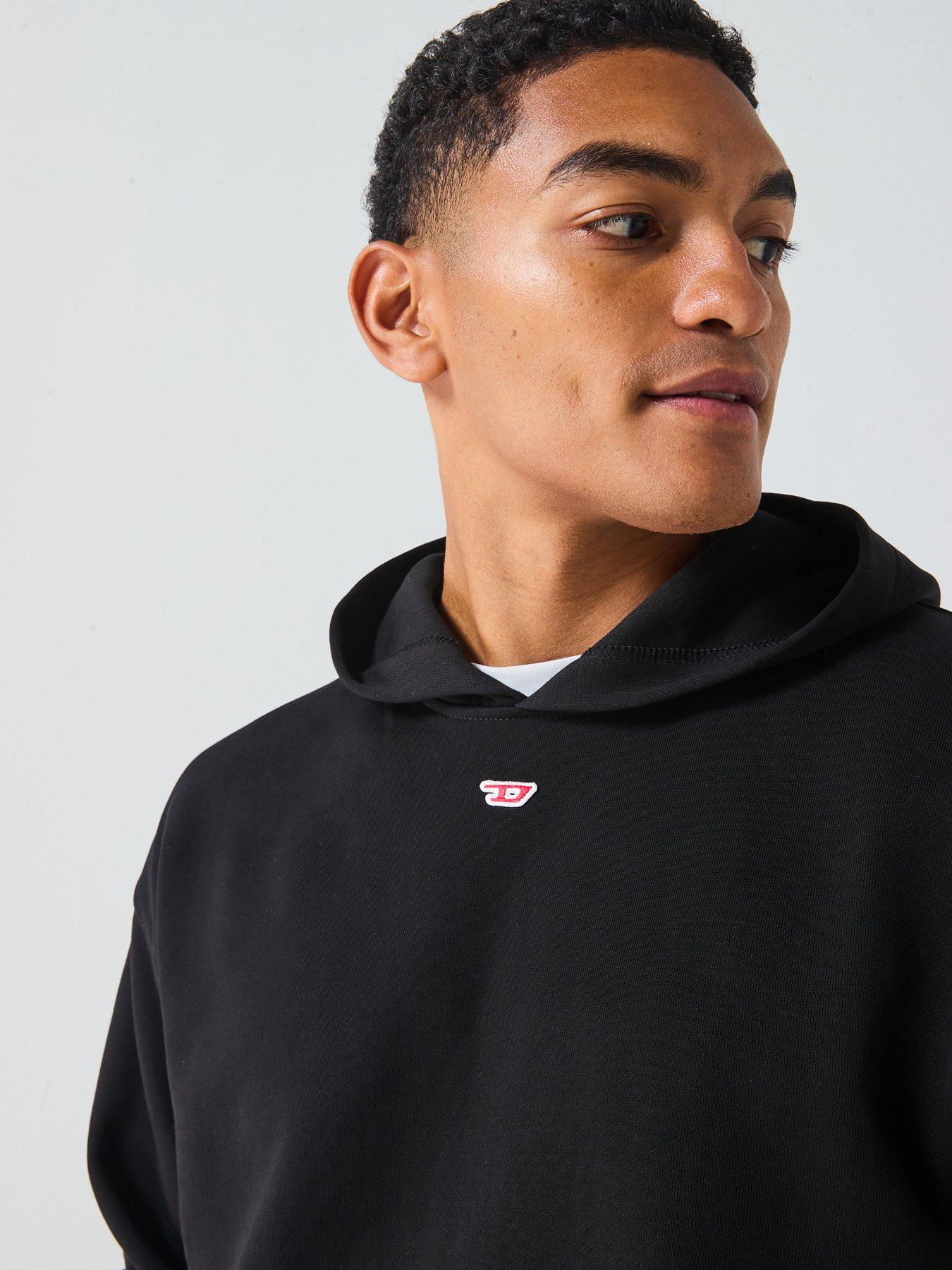 Image 5 of 6 of Diesel Red D Oval Pullover Hoodie- Black