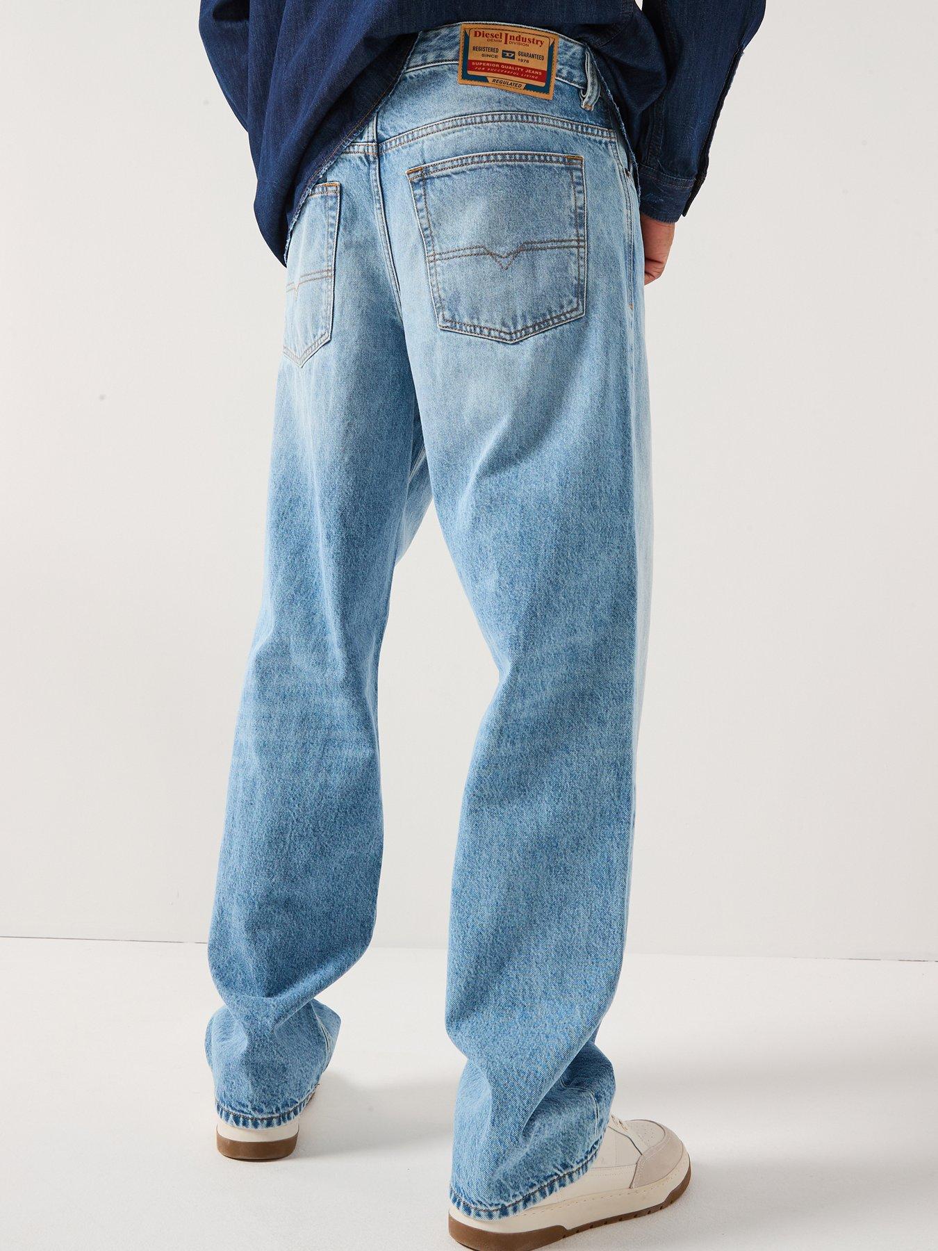 Image 2 of 6 of Diesel D-Macro Baggy Loose Fit Jeans - Light Blue