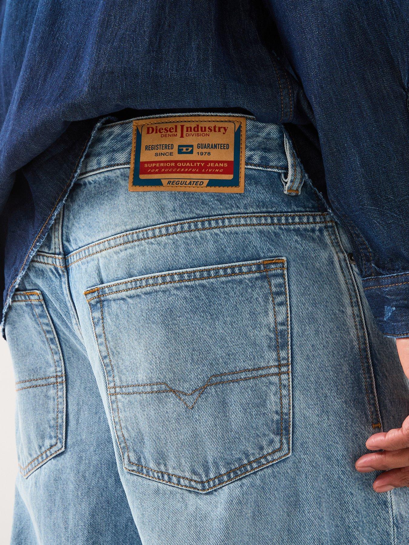 Image 4 of 6 of Diesel D-Macro Baggy Loose Fit Jeans - Light Blue