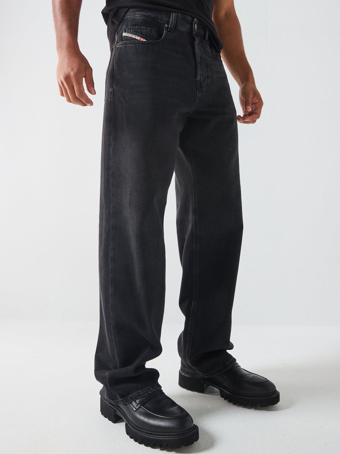 Image 1 of 6 of Diesel D-Macro Baggy Loose Fit Jeans - Black