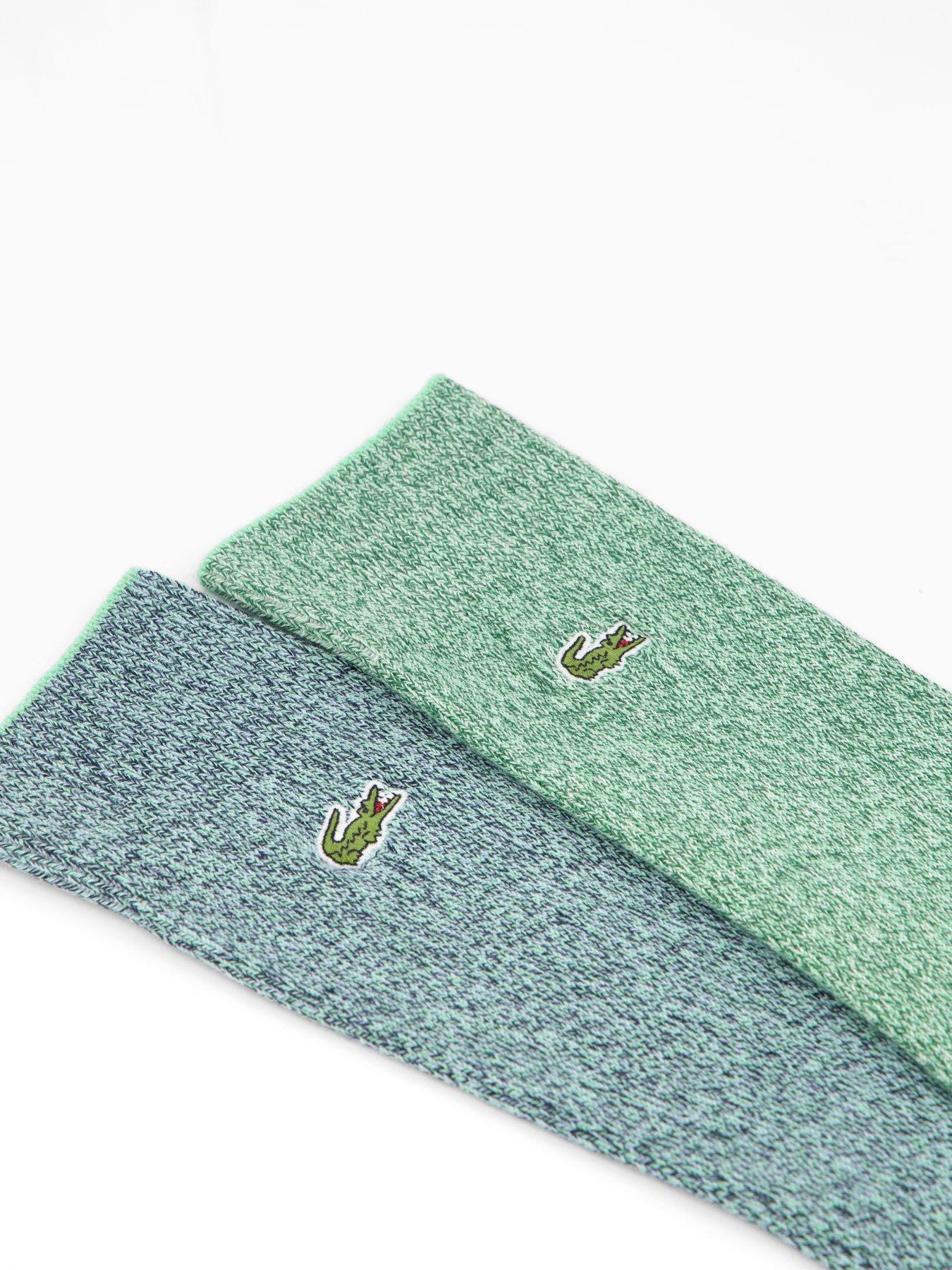 Image 3 of 3 of Lacoste 2 Pack Knitted Ankle Socks- Multi