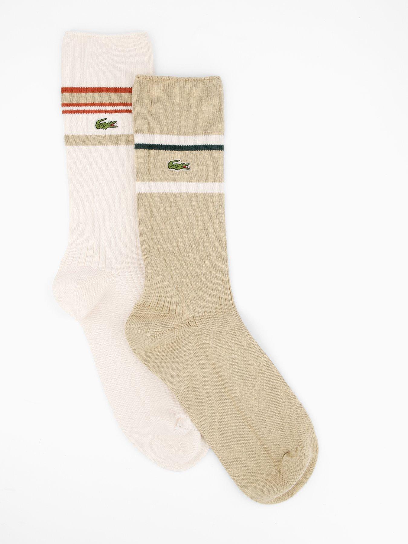 Lacoste Made In France 2 Pack Ankle Socks- Beige