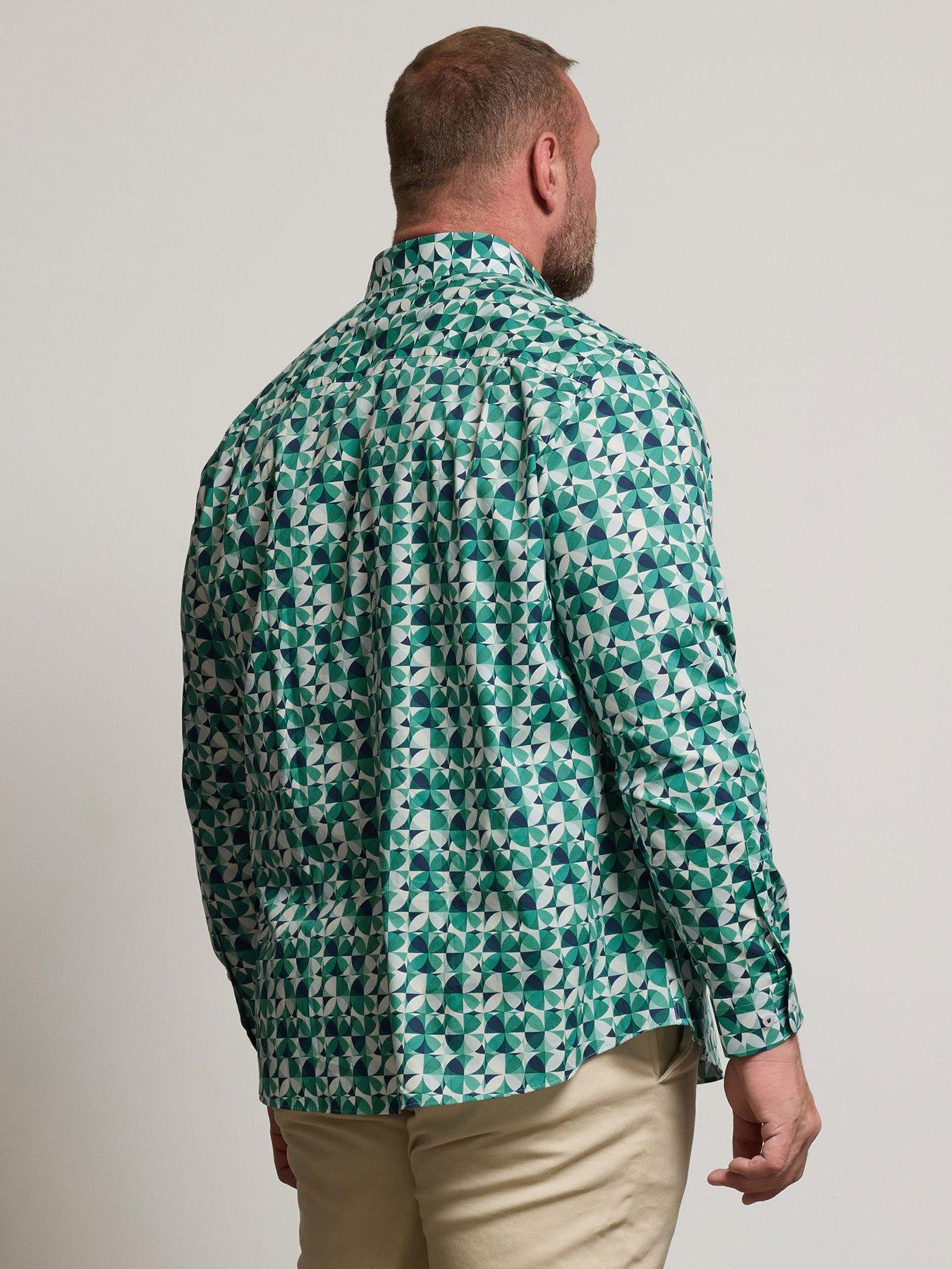 Image 2 of 6 of BadRhino Geo Print Long Sleeve Shirt - White